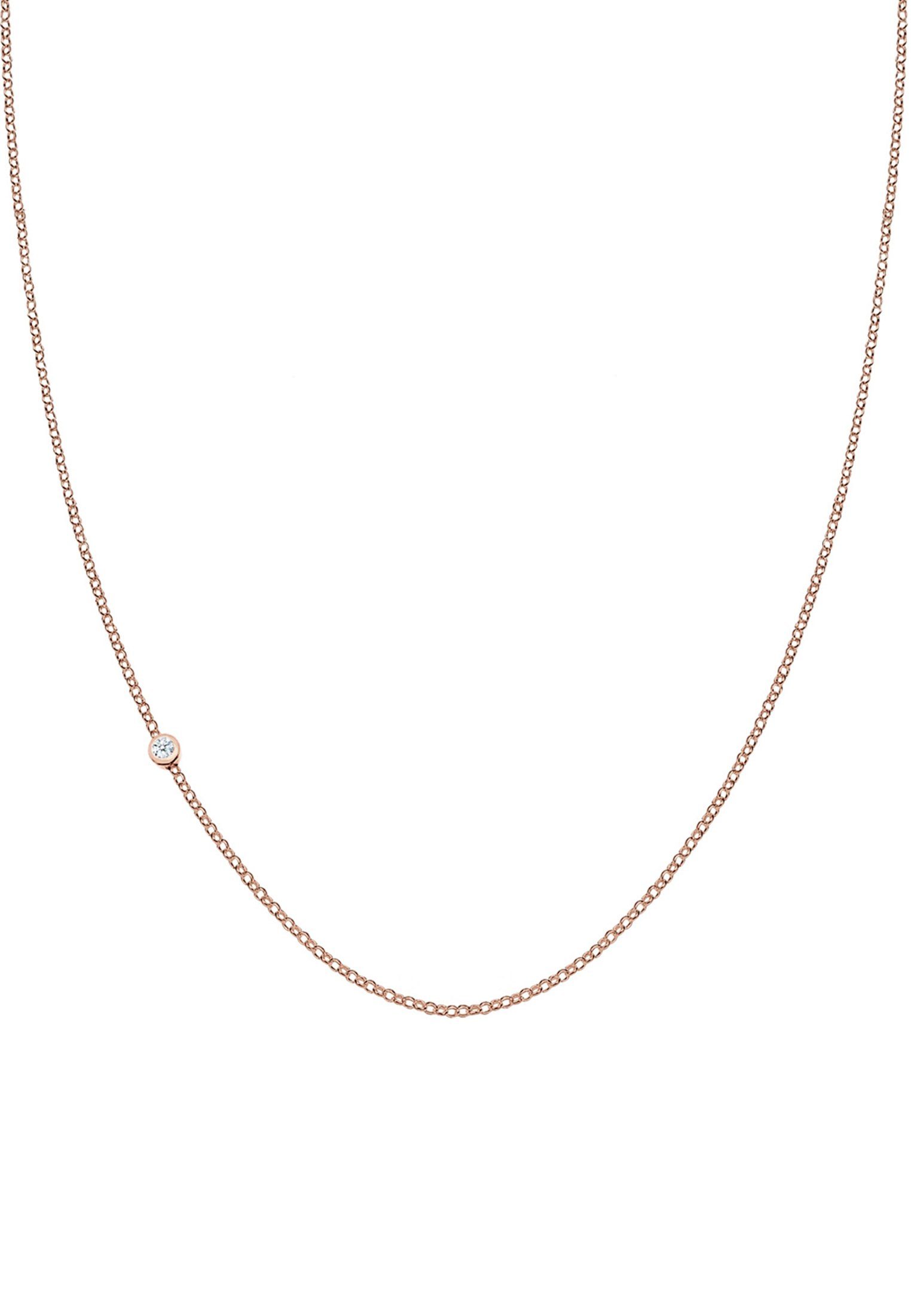 DIAMONDS Collierkettchen Elli Silber Sterling Basic Rosegold Diamant 925