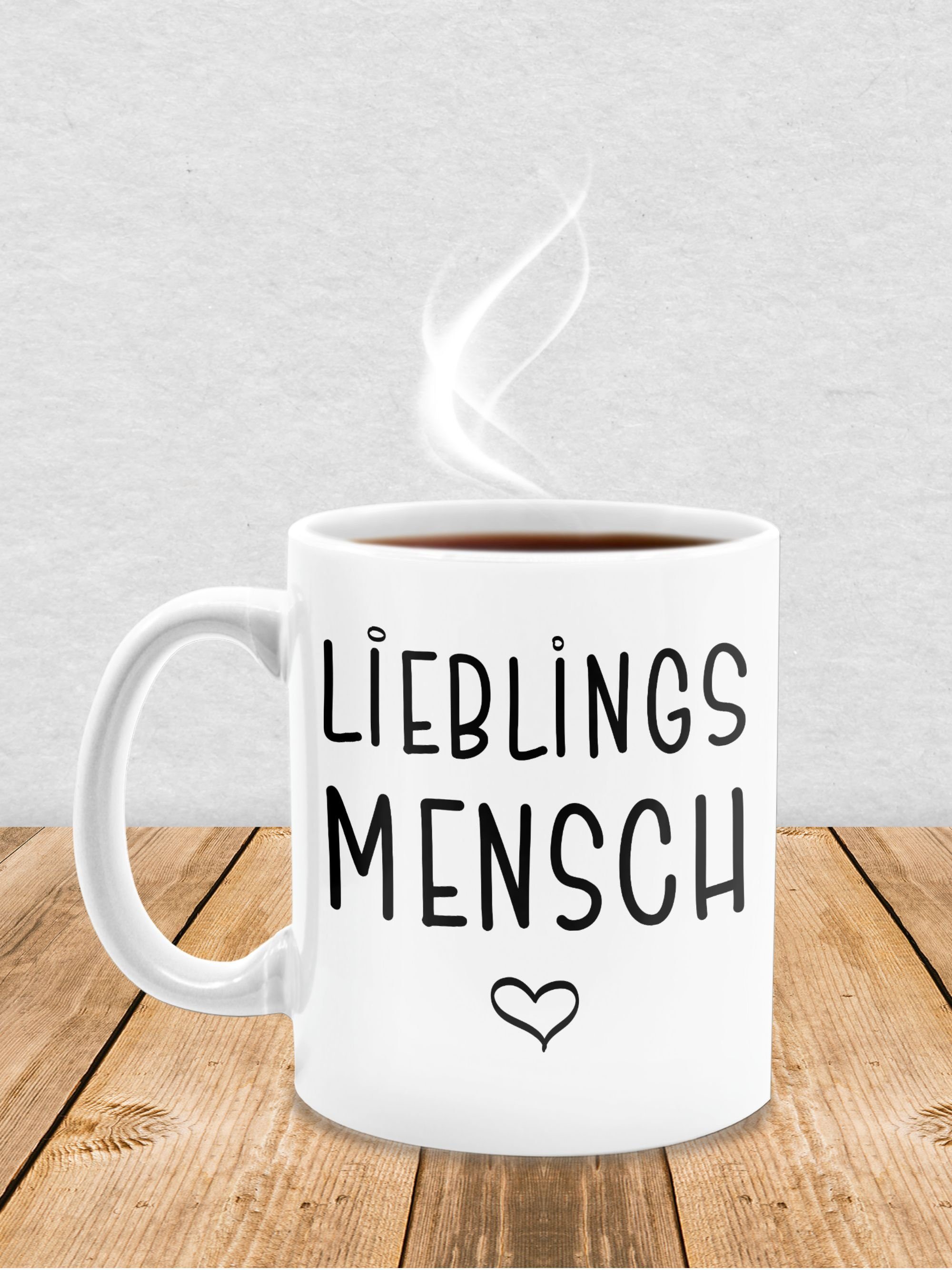 Shirtracer Keramik, Weiß Tasse Lieblingsmensch, 1 Pärchen