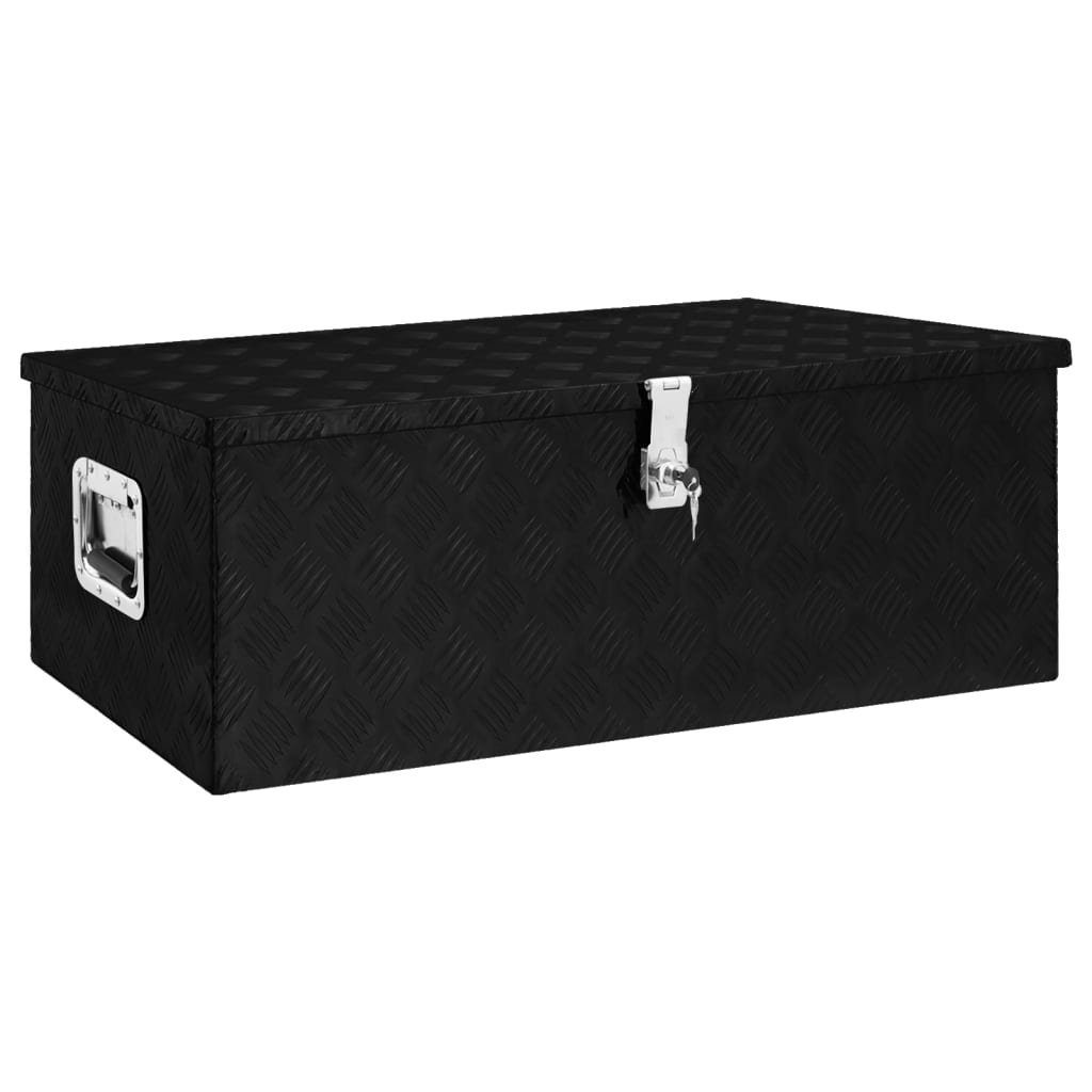 vidaXL Werkzeugbox Aufbewahrungsbox Schwarz 90x47x33,5 cm Aluminium (1 St)