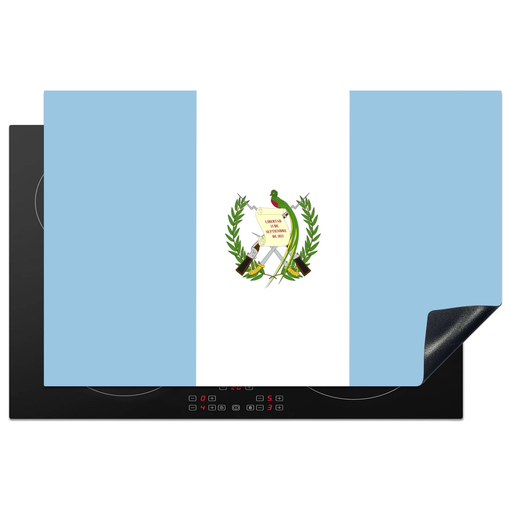 MuchoWow Herdblende-/Abdeckplatte Flagge Guatemala, Vinyl, (1 tlg), 81x52 cm, Induktionskochfeld Schutz für die küche, Ceranfeldabdeckung