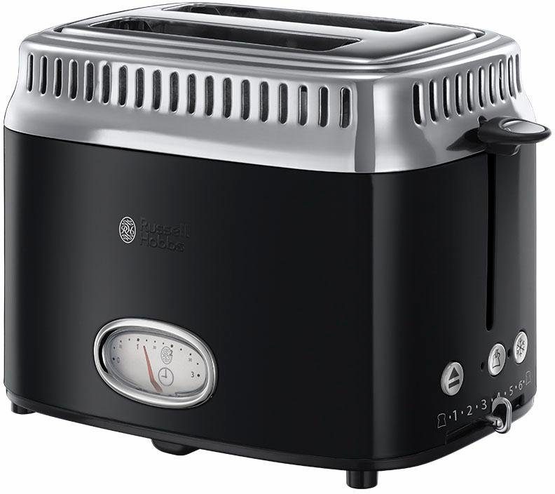 RUSSELL HOBBS Toaster 21681-56, 2 kurze Schlitze, 1300 W, Retro Classic Noir