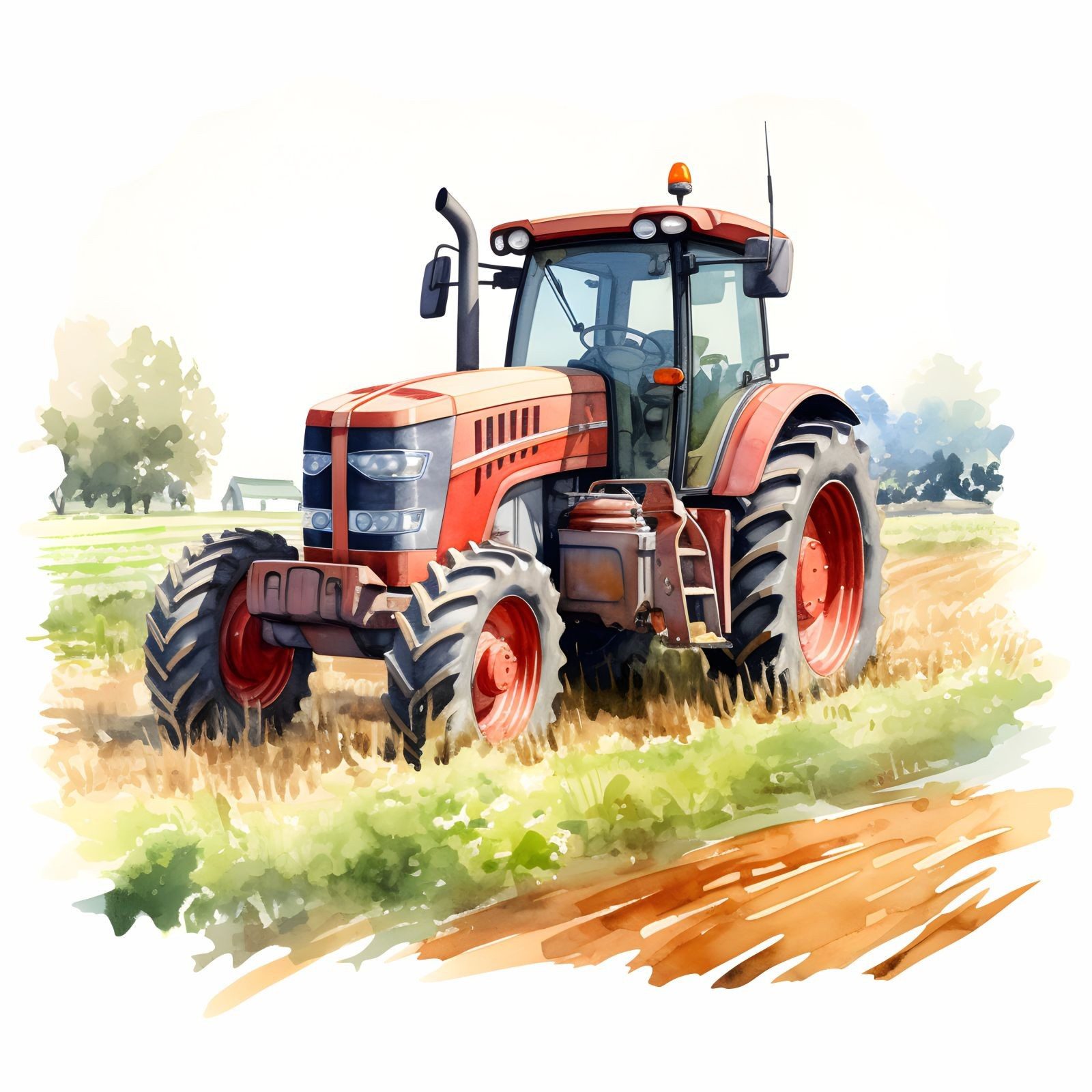 nikima Wandtattoo 249 Wandtattoo roter Traktor - Größe 500 x 500 mm (PVC-Fo günstig online kaufen