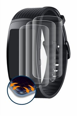 Savvies Full-Cover Schutzfolie für Samsung Gear Fit 2 Pro, Displayschutzfolie, 4 Stück, 3D Curved klar