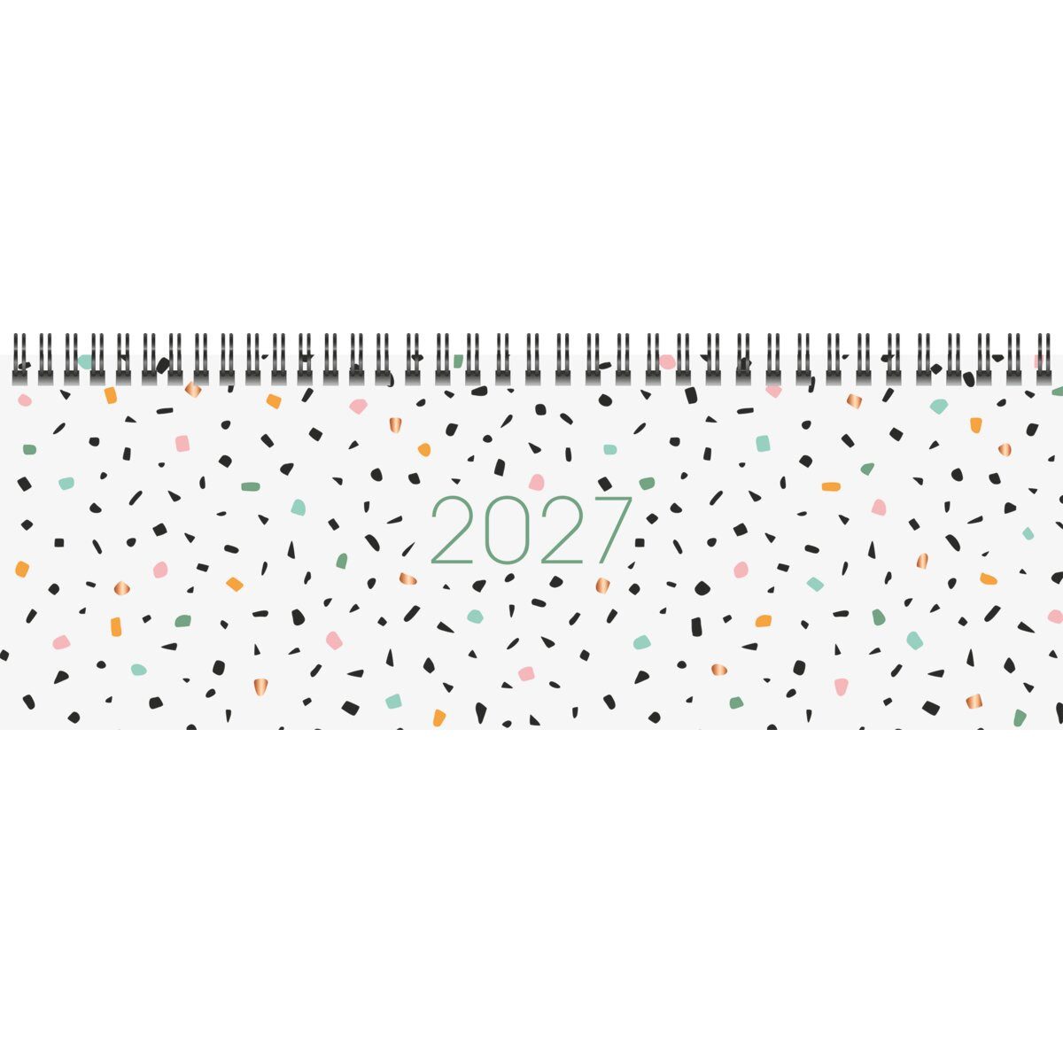 Schreibtischkalender Schreibtischquerkalender Sequenz 29,7x10,5cm 1 Woche/2 Seiten Confetti