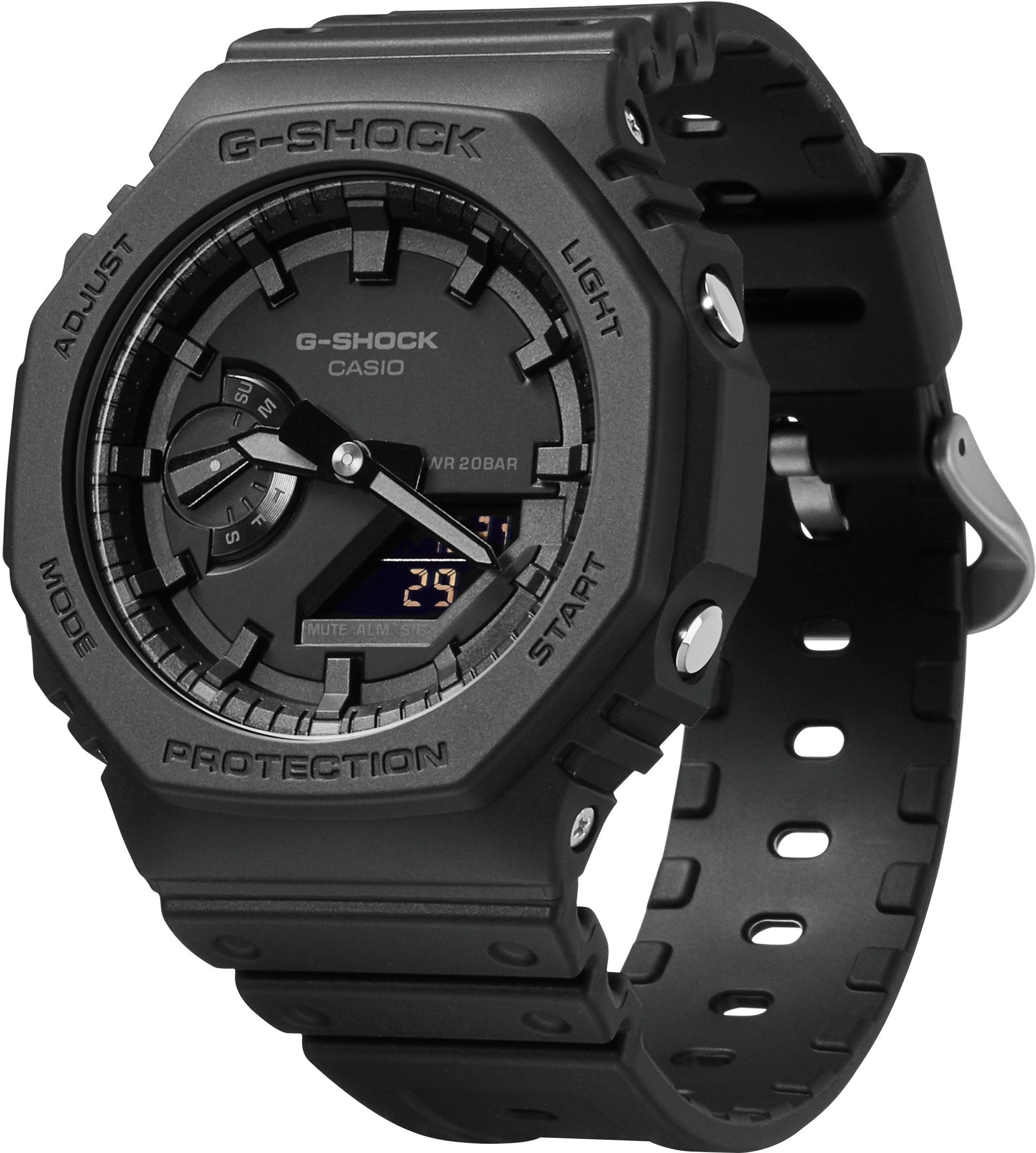 CASIO G-SHOCK Chronograph GA-2100-1A1ER, Quarzuhr,Armbanduhr,Herrenuhr,digital, bis 20 bar wasserd.Resinarmband