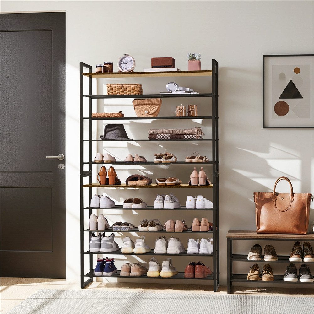 Yaheetech Schuhregal 10-Stufiges Stapelbares Schuhregal aus Metall (2×5 Ebenen), Modulares Design Offener Schuh-Organizer für bis zu 50 Paar – Bild 2 von 5