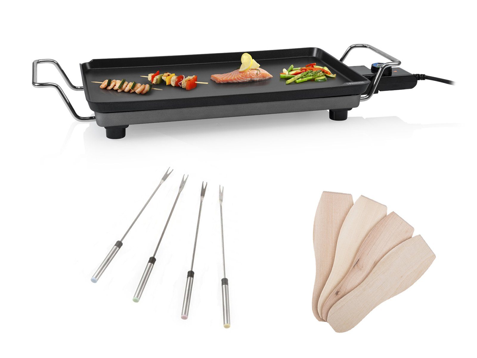 PRINCESS Teppanyakigrill, 2500 W, Japanischer Elektro Tischgrill für Zuhause low fat Grillplatte 46x26cm