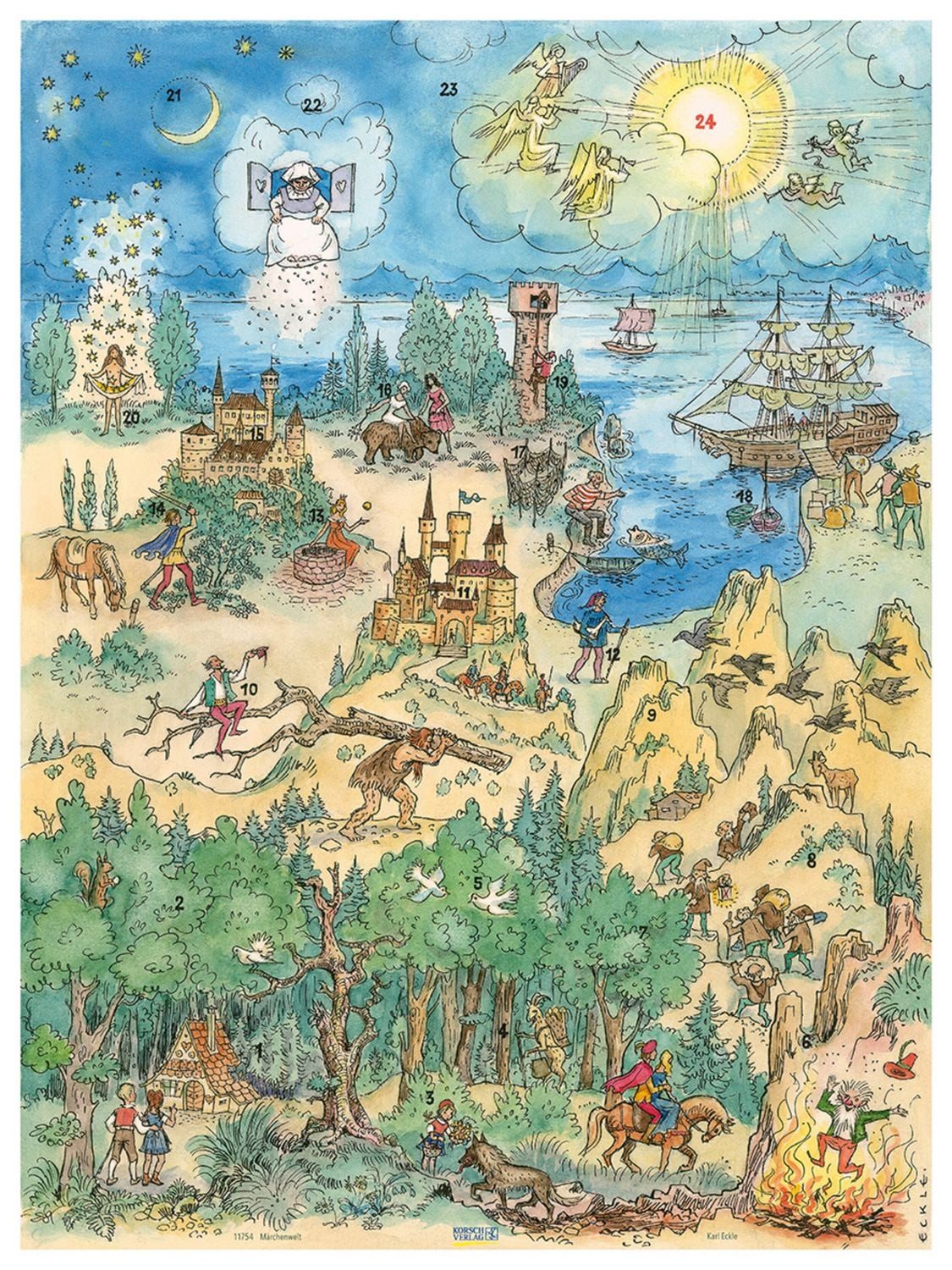 Korsch Verlag Wandkalender Adventskalender »Märchenreise«