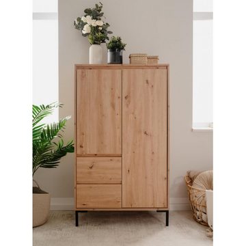 Finori Kommode Highboard KORSIKA Artisan Eiche Nb. grifflos ca. 81 x 139 x 40 cm