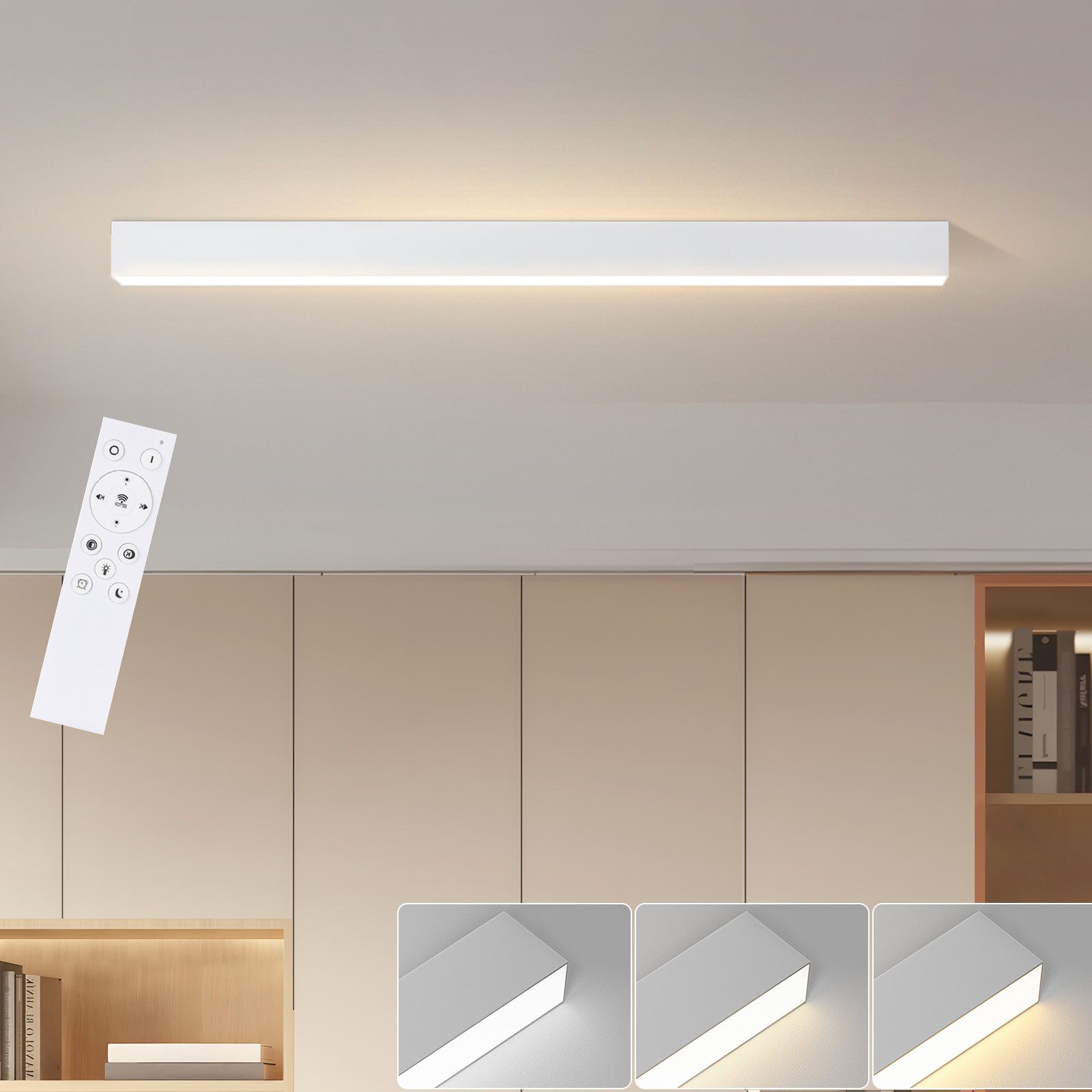 Nettlife Deckenleuchten Schwarz Dimmbar Modern 107/53/80CM günstig online kaufen