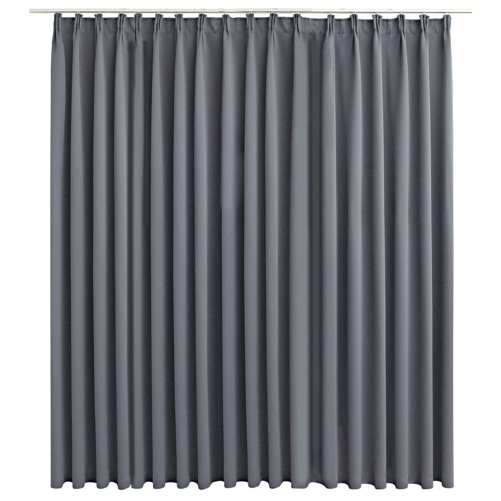 vidaXL Verdunkelungsvorhang, Verdunkelungsgardine mit Haken Grau 290 x 245 cm