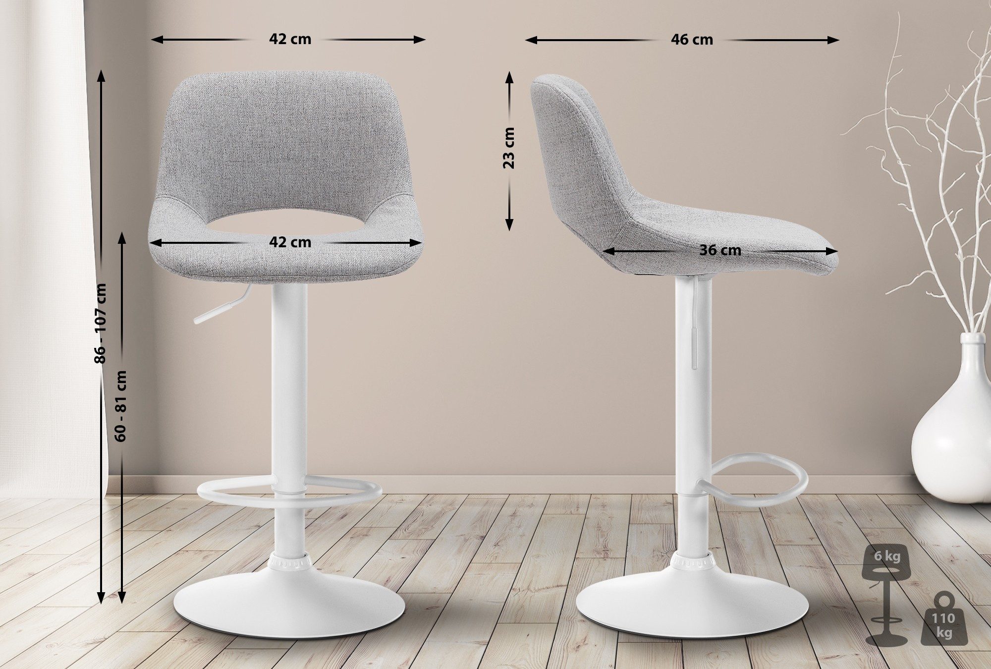 CLP Barhocker Camden (2er Set, 2 günstig online kaufen