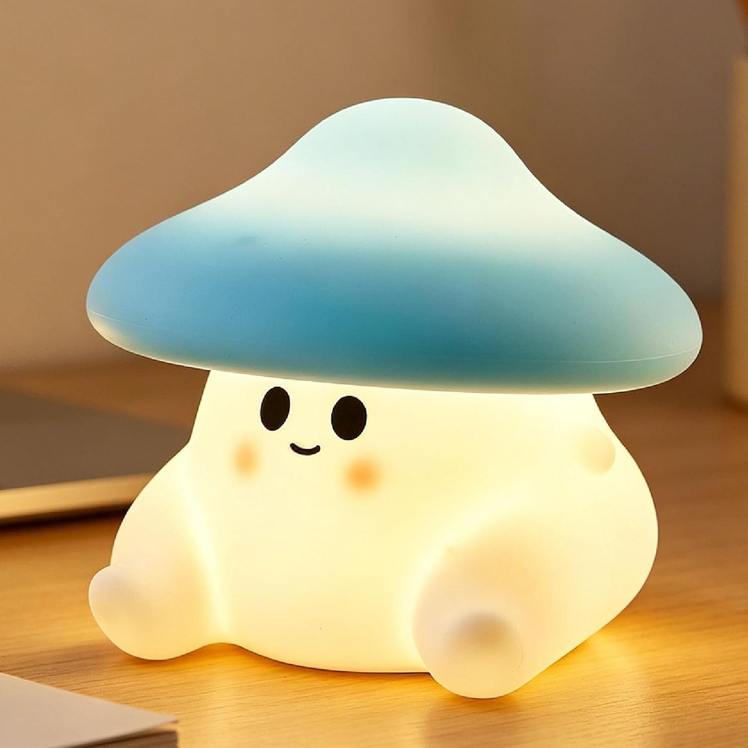 FELIXLEO LED Nachtlicht Pilz Nachtlicht fuer Kinder Silikon Baby Lampe Dimmbar Aufladbar