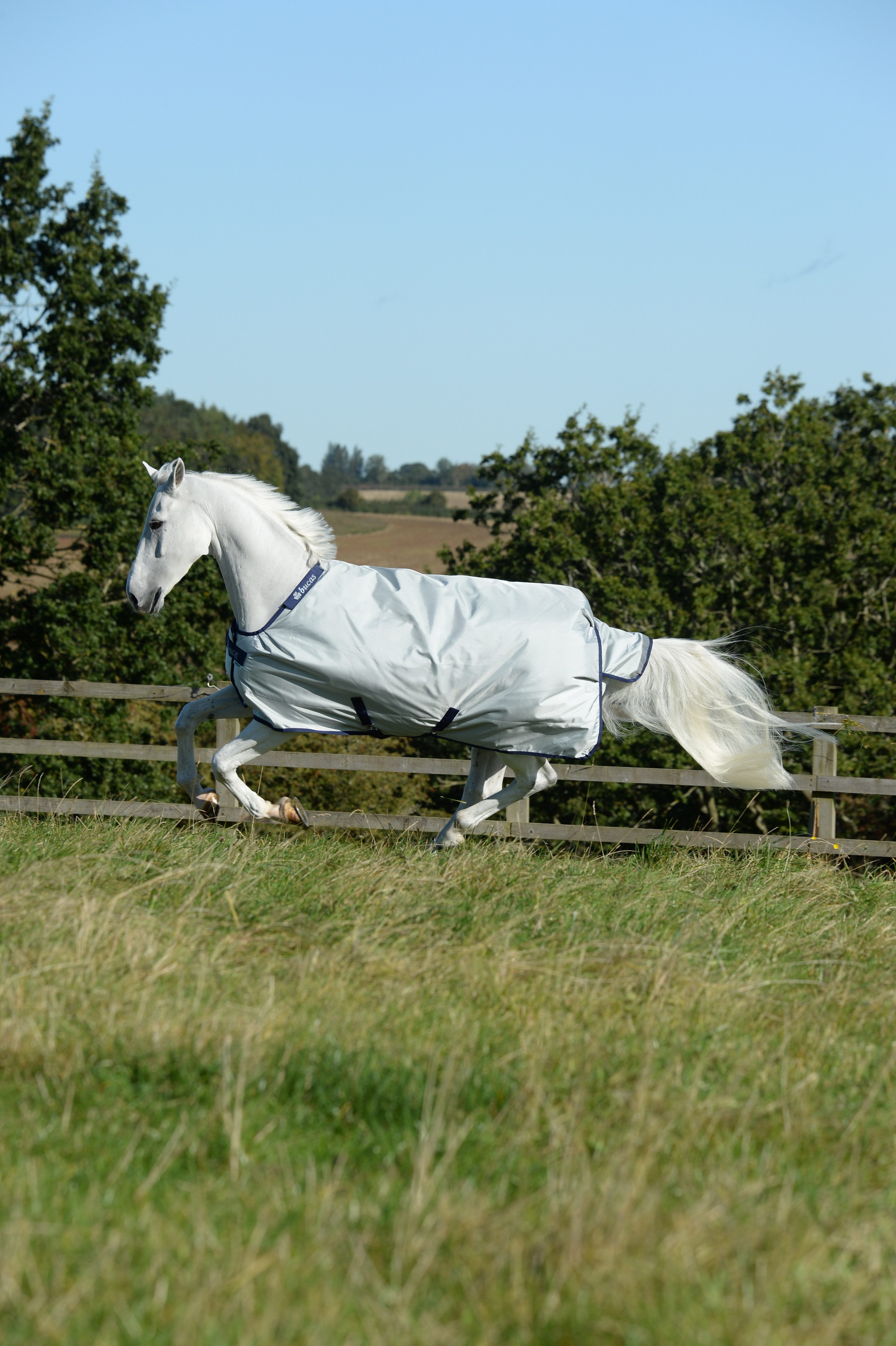 Bucas Ausreitdecke Outdoordecke Power Turnout Medium 150g in Silver