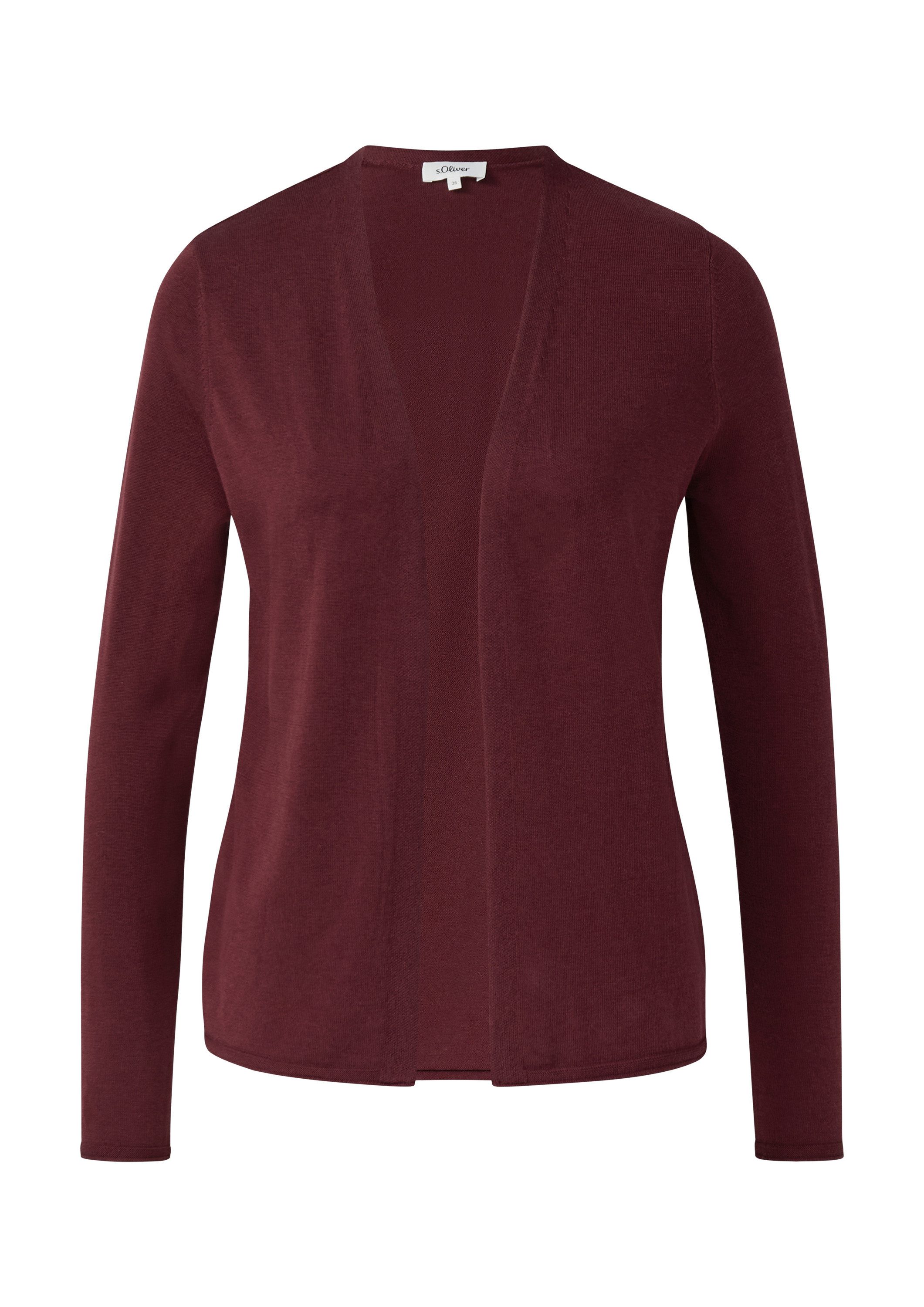 s.Oliver Cardigan Strickjacke Feinstrickjacke mit Rollkante am Saum günstig online kaufen