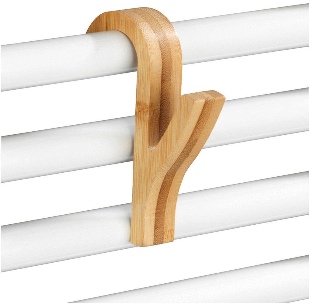 WENKO Handtuchhaken Bambus, (Set, 6-St), für Handtuchheizkörper, platzsparende Aufbewahrung