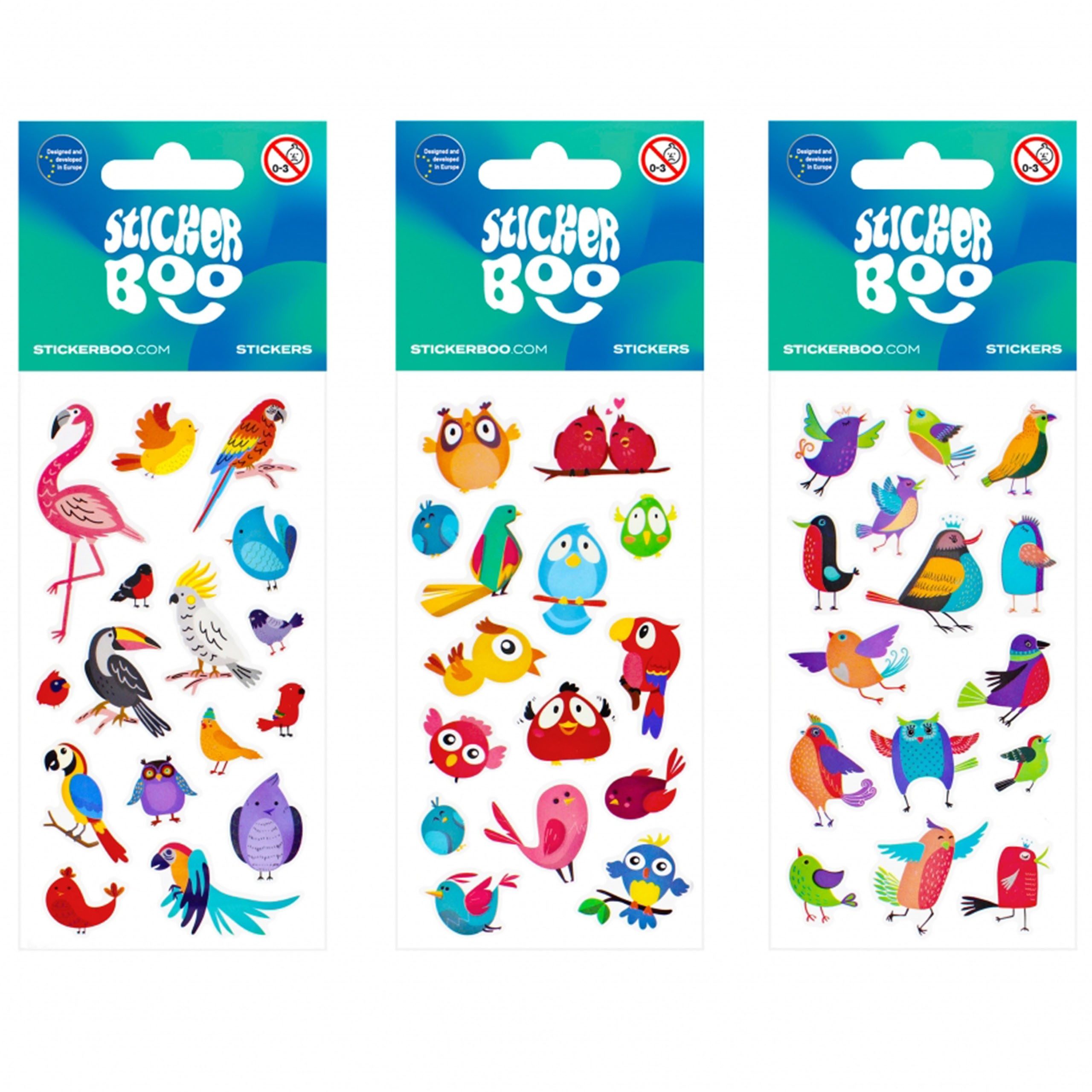 Thumbnail - Sarcia.eu Sticker Stickerset für Kinder, bunte Vogelaufkleber