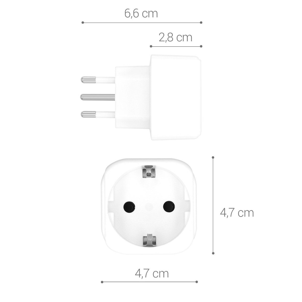 kwmobile 2x Reiseadapter Italien Typ-L - Schuko EU zu Typ L Steckdose Adapter, 6.70 cm