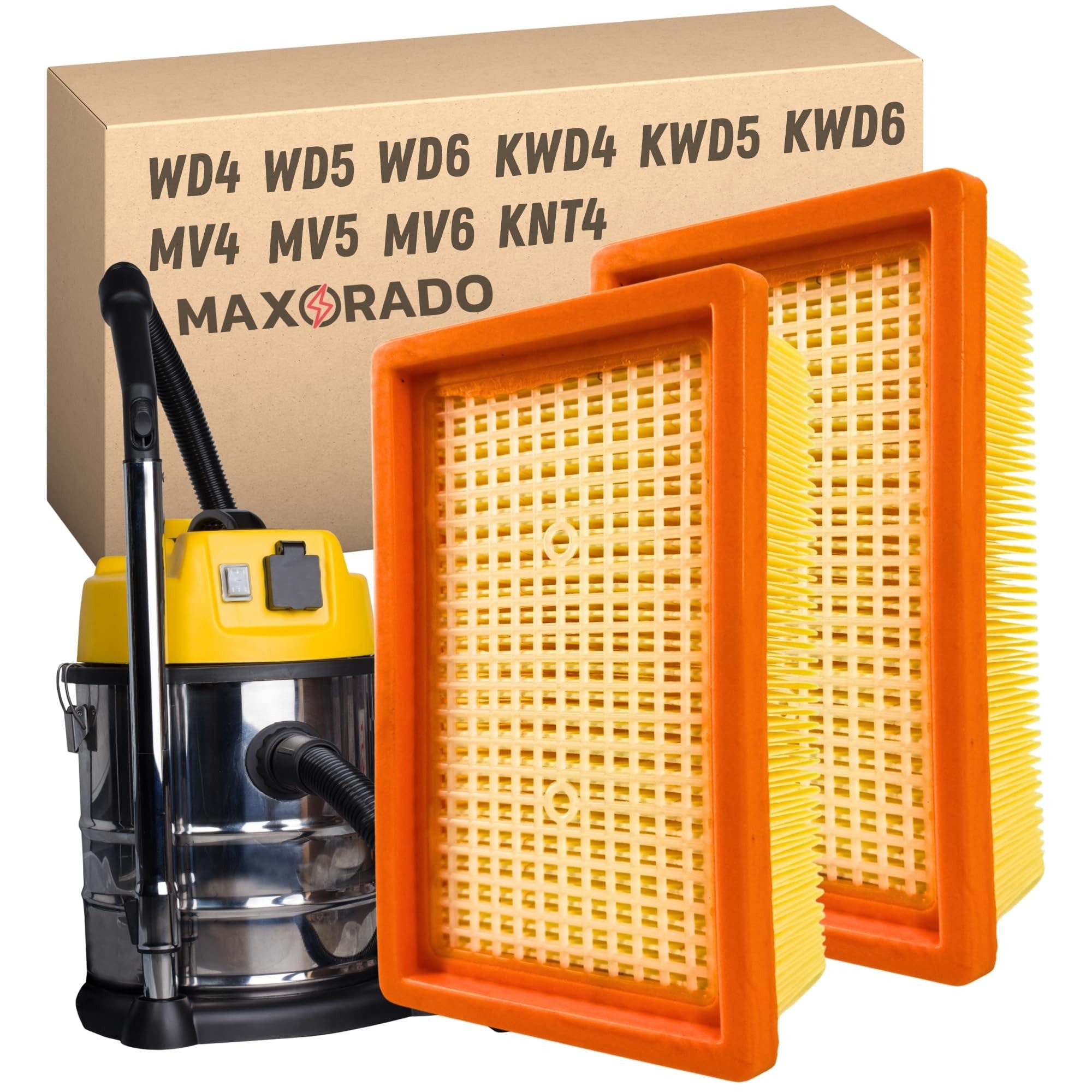 Maxorado Flachfaltenfilter 2 Staubsauger Filter für Kärcher WD4 WD5 WD6 MV4 MV5 MV6 Staubsauger, für KFI 4410 KWD4, (Ersatzteile, 2-St., Industriestaubsauger), Zubehör Filter 2.863-005.0 4410