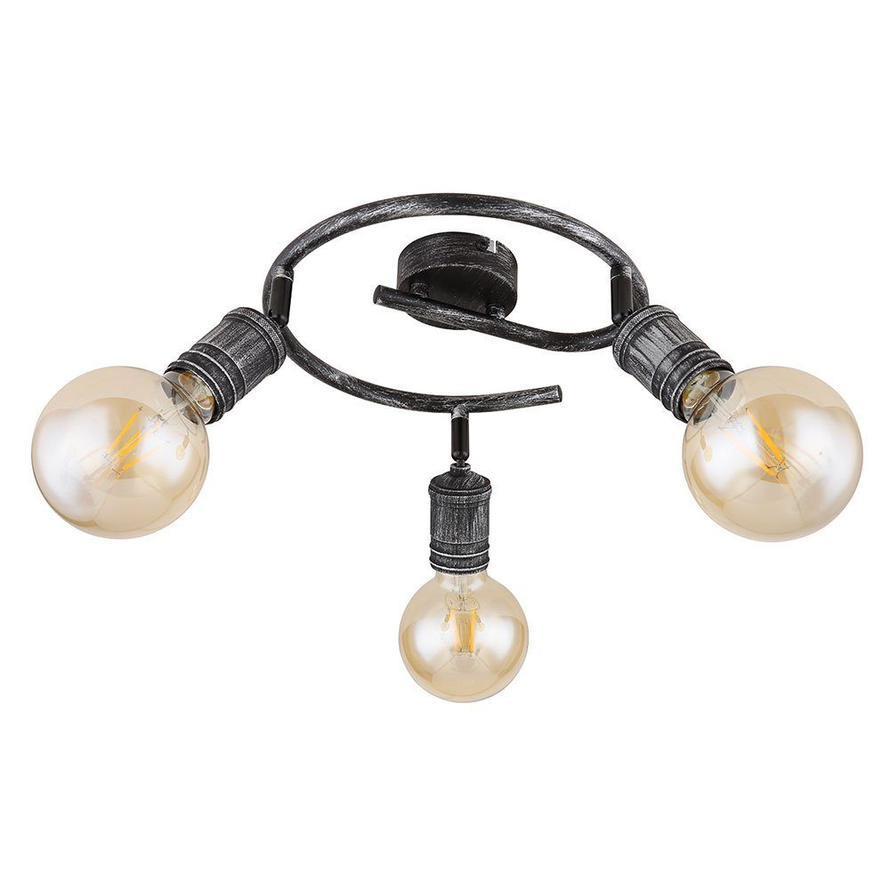 GLOBO LIGHTING Deckenspot, Leuchtmittel nicht inklusive, Deckenlampe Deckenstrahler Spotlampe beweglich antik nickel D 25 cm