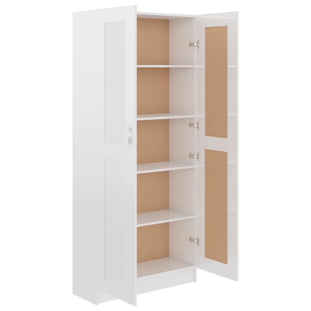Hochglanz-Weiß Bücherregal furnicato Bücherschrank cm Holzwerkstoff 82,5x30,5x185,5