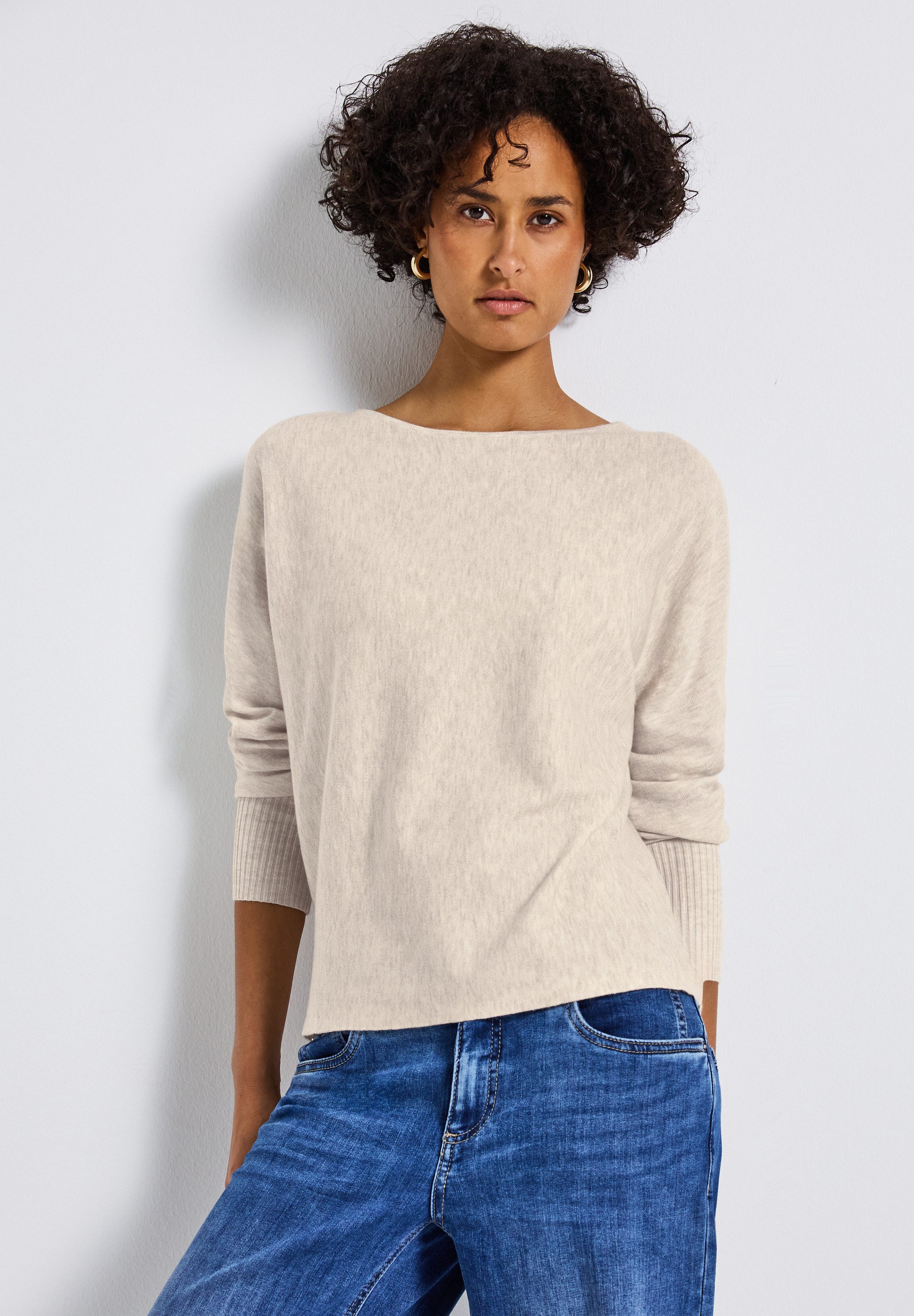 STREET ONE Strickpullover mit Rippbündchen günstig online kaufen