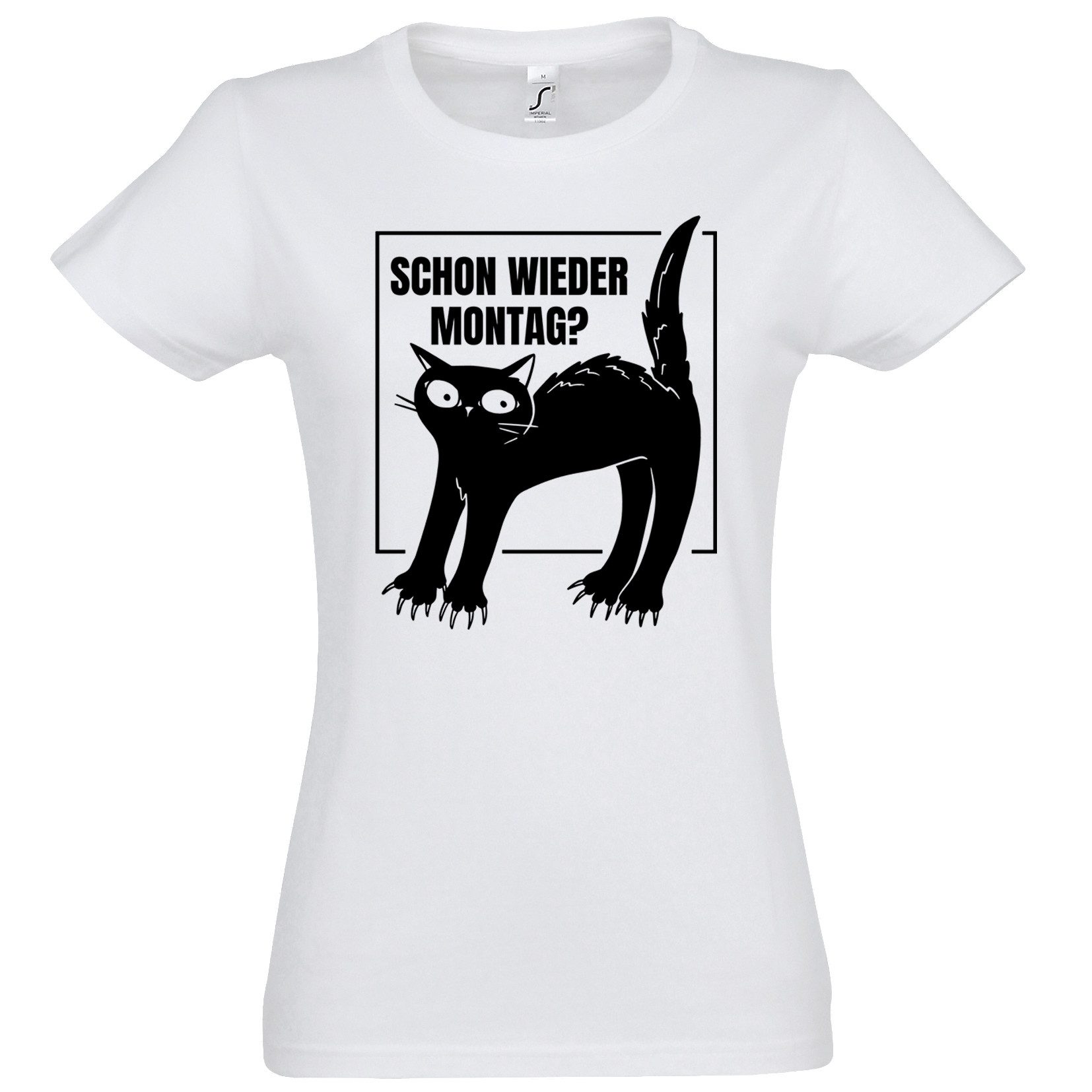 Print-Shirt Montags Katze Damen T-Shirt
