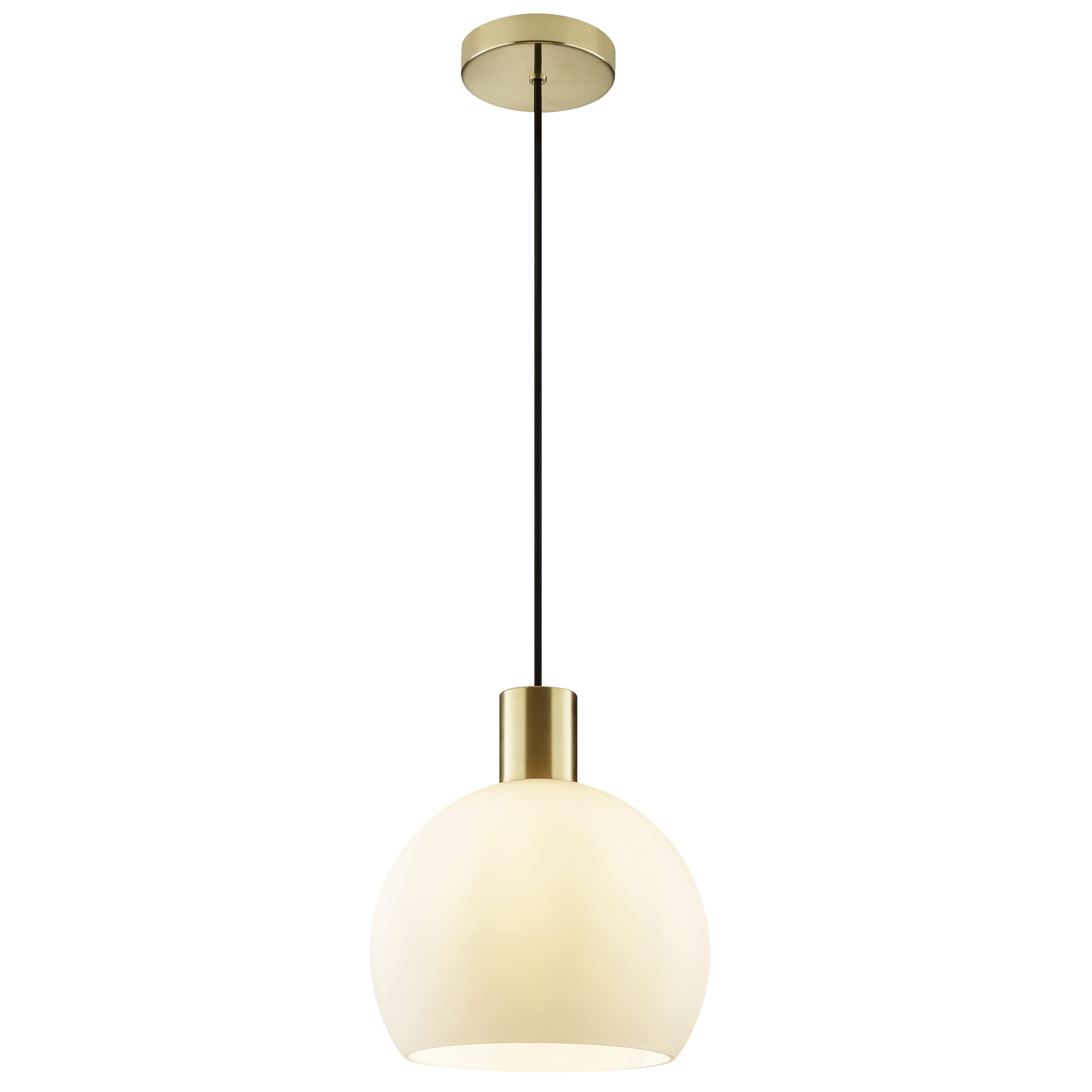 Lightbox Pendelleuchte, ohne Leuchtmittel, Hängelampe, 120 cm, E27 Fassung, Metall Glas, messingfarben/opalweiß