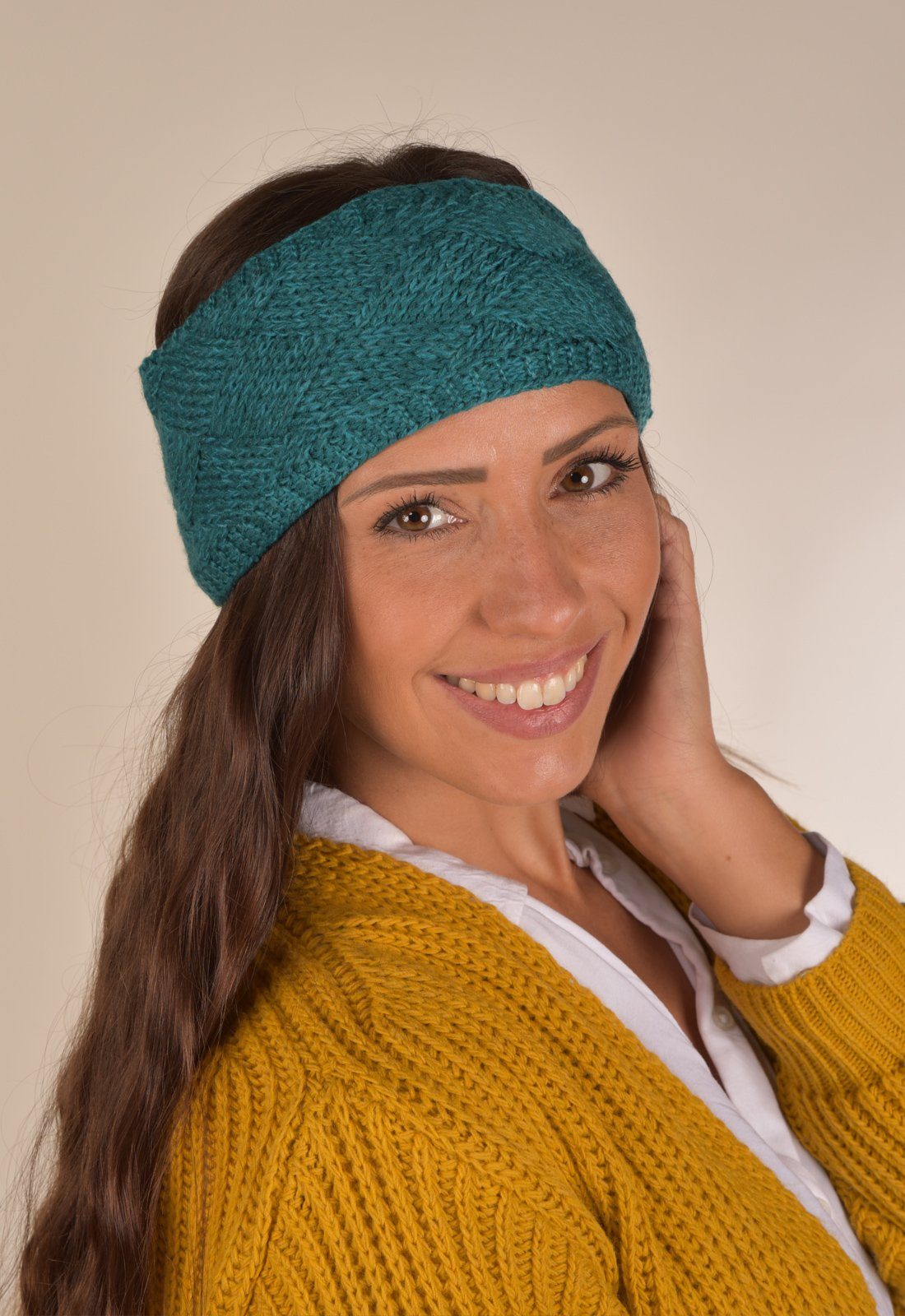 styleBREAKER Stirnband Strick Stirnband mit Rauten Muster (1-St) günstig online kaufen