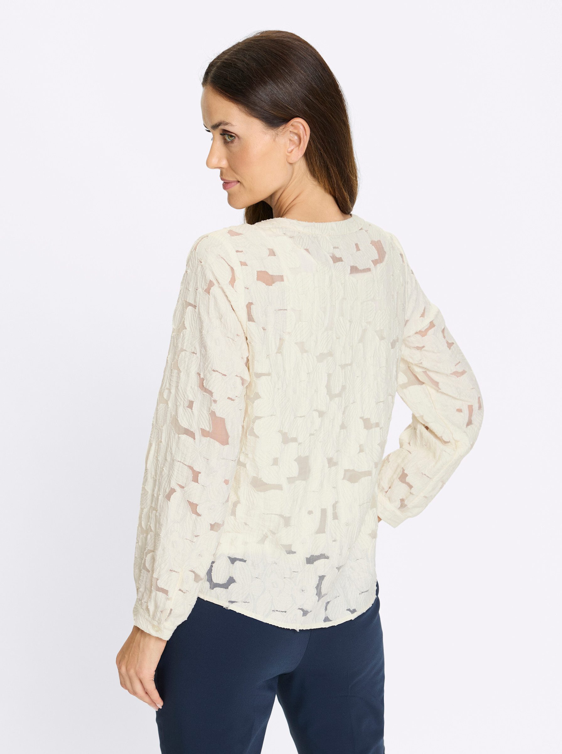 heine Klassische Bluse Spitzen-Bluse Langarm günstig online kaufen
