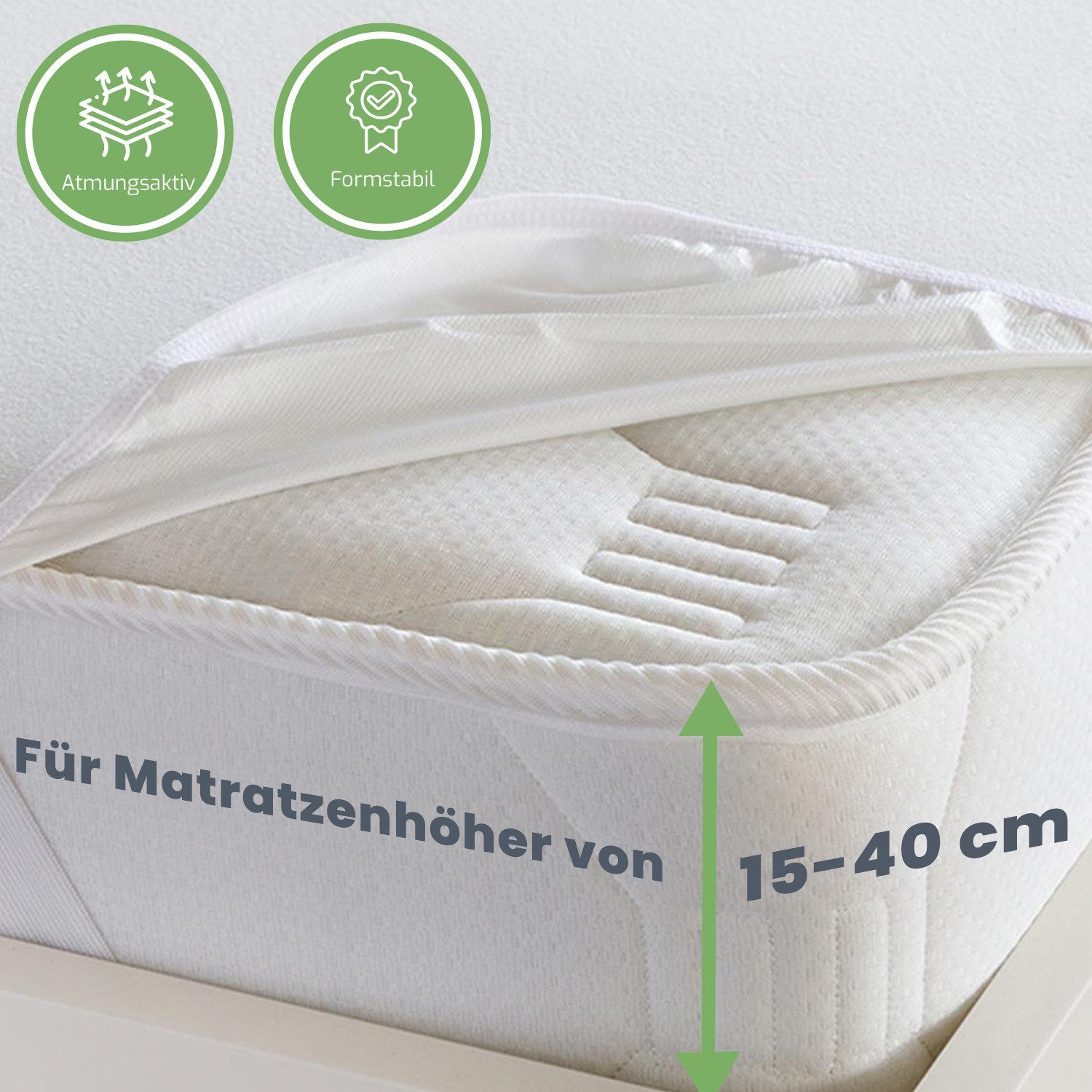 Matratzenschoner Moln Matratzenschoner Wasserdicht, Atmungsaktiv, Waschbar gowoll, Wasserdichter, Matratzenschoner, Rundumgummi, Atmungsaktiv, Waschbar