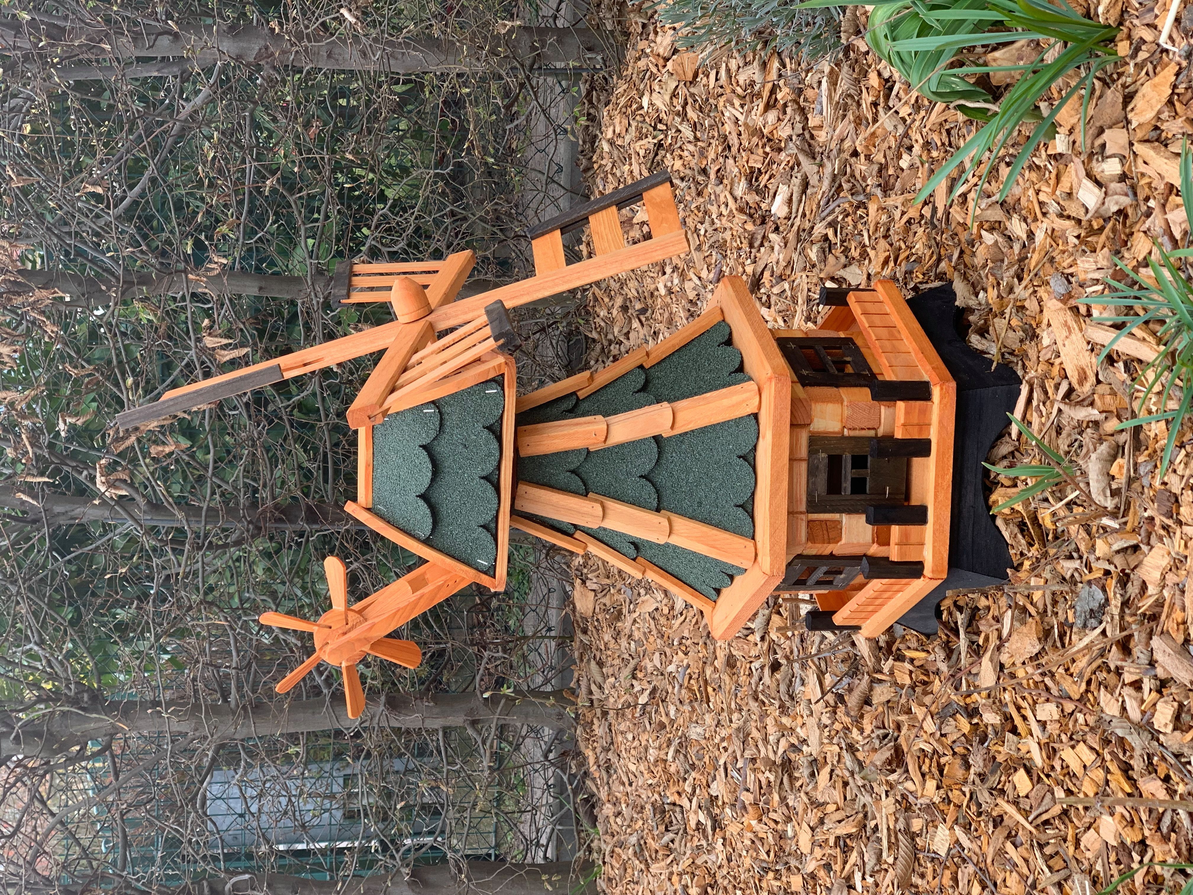 Holzdekoladen Deko-Windrad Garten-Windmühle Holz 70 cm kugelgelagert drehbar Deko