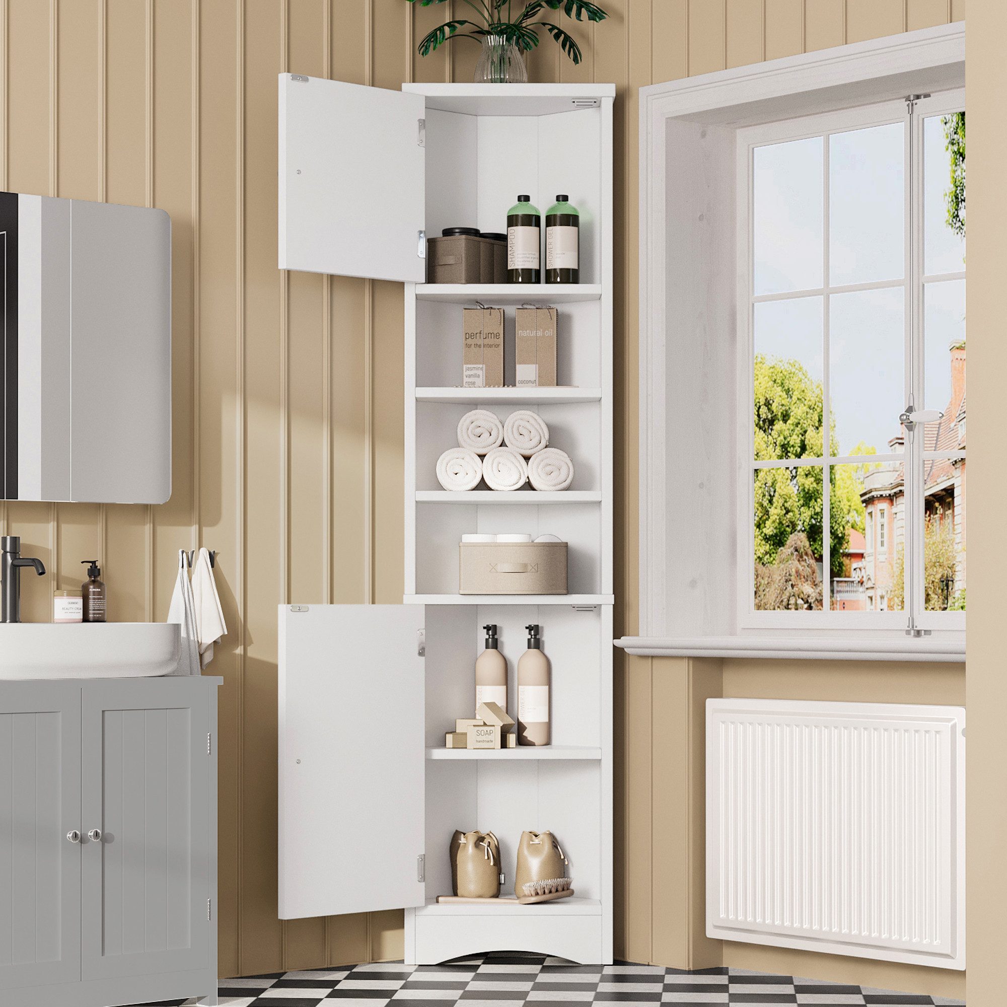 STILVORA Hochschrank Badezimmerschrank Badkommode mit verstellbare günstig online kaufen