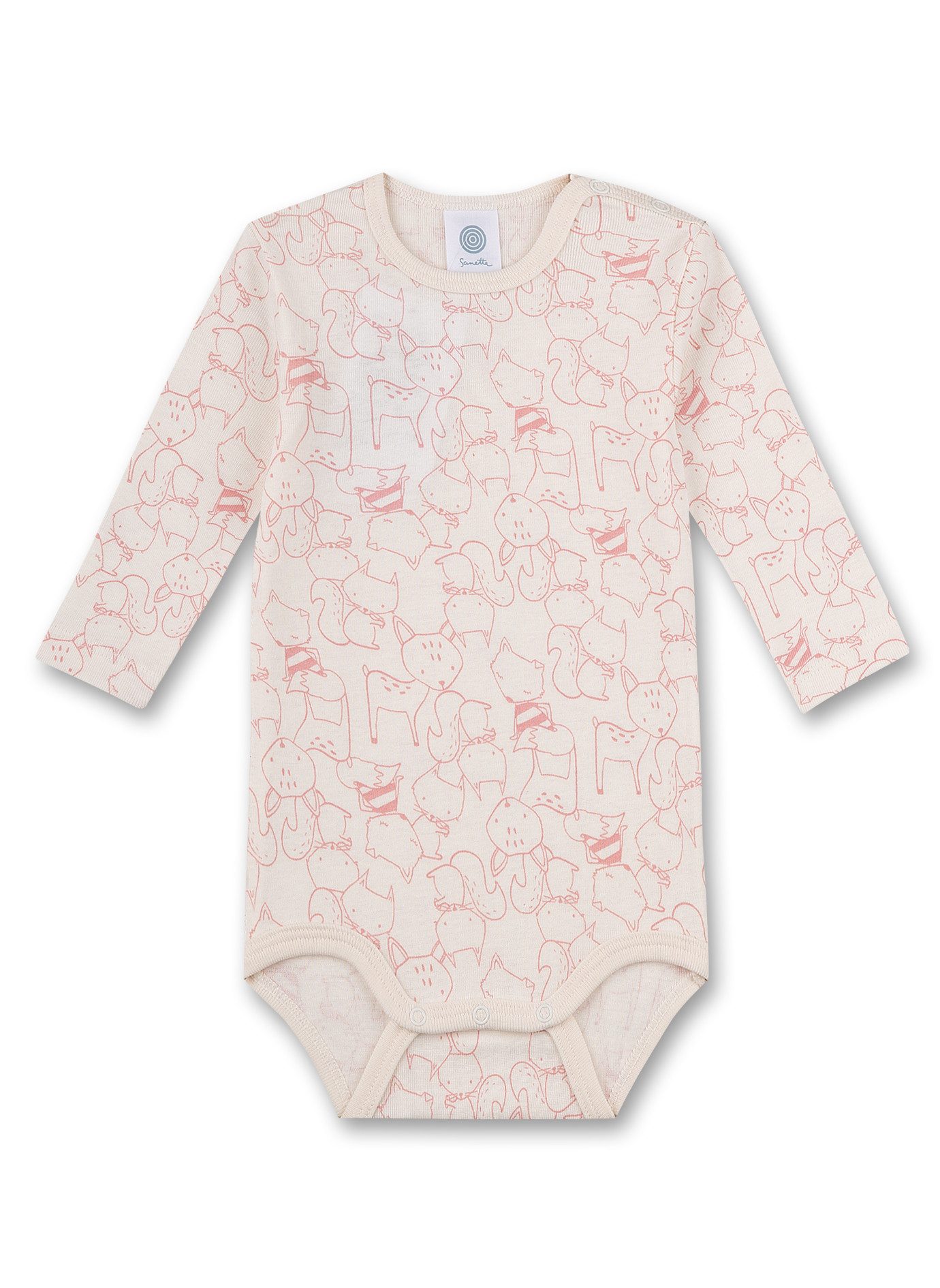 Sanetta Langarmbody Baby Langarmbody aus Baumwolle mit Allover-Muster
