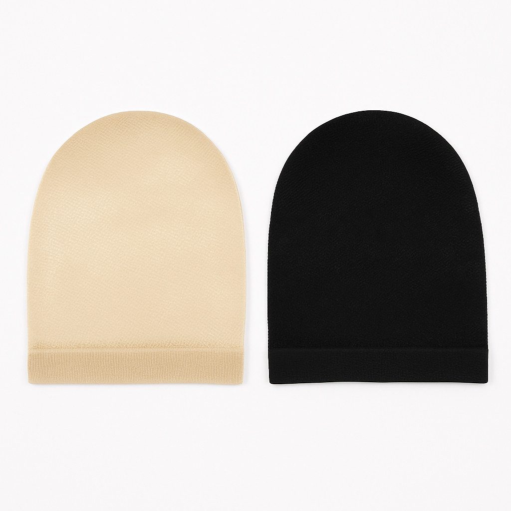 Kostüm-Perücke Wig Cap 2er Set Perückenkappe schwarz & beige Kostümzubehör