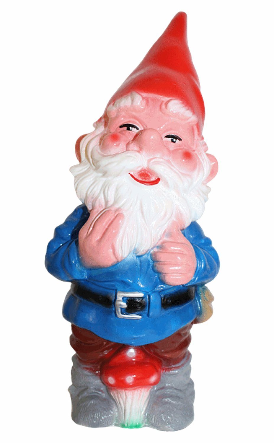 Otto Müller Gartenzwerg Gartenzwerg Heinzelmännchen Figur Zwerg H 35 cm Deko Figur Gartenfigur aus Kunststoff