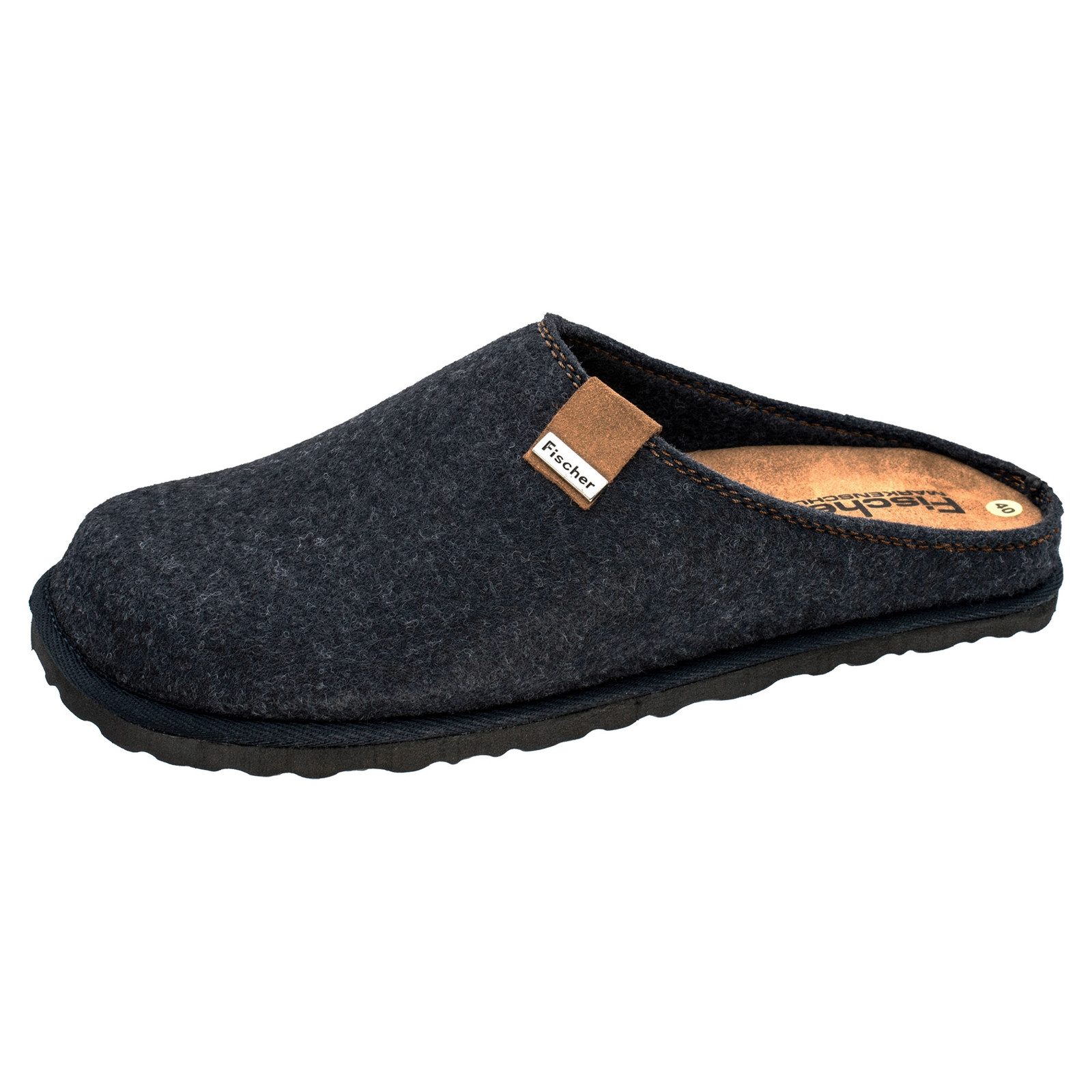 Fischer-Markenschuh Pantoffeln Helge Hausschuh mit herausnehmbarer Einlegesohle – Bild 2 von 5
