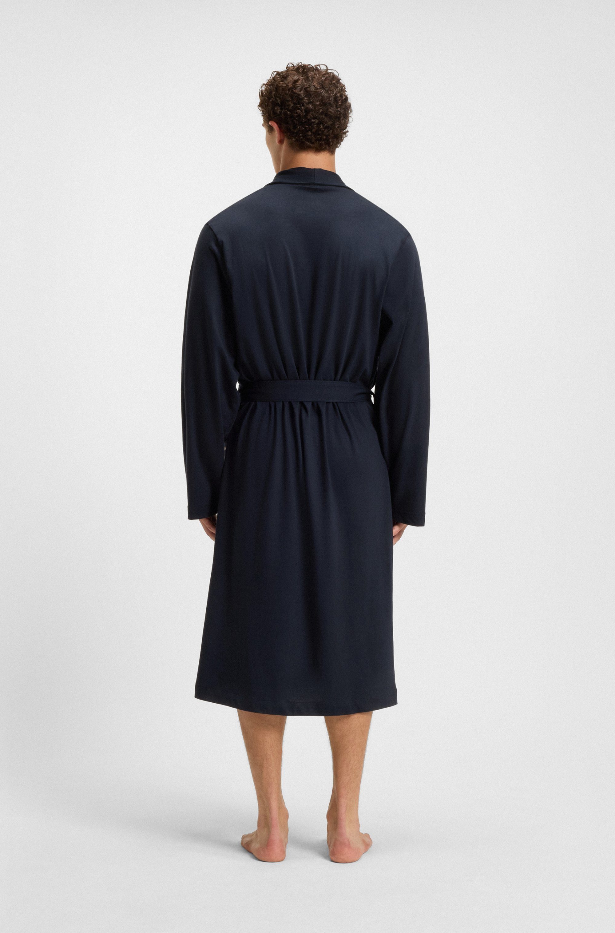 BOSS Morgenmantel, Langform, Baumwolle, Gürtel, aus Baumwoll-Jersey mit Log günstig online kaufen