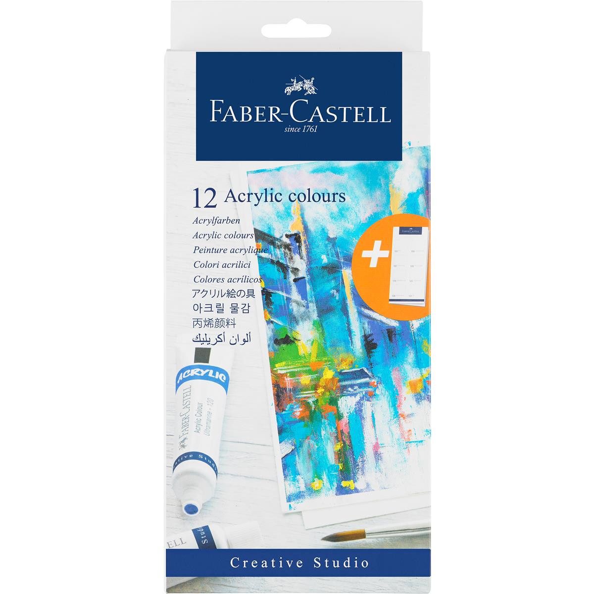 Faber-Castell Fliegengitter-Gewebe Faber-Castell Creative Studio Acrylfarben - 12 x 20 ml