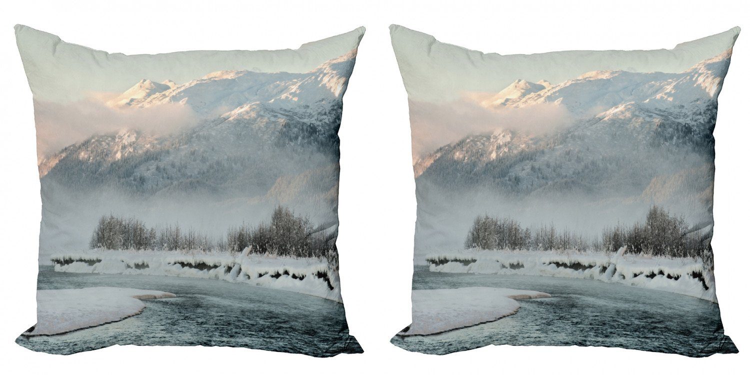 Alaska Kissenbezüge Doppelseitiger von Stück), North Winter-Szene Accent (2 Digitaldruck, Abakuhaus Modern