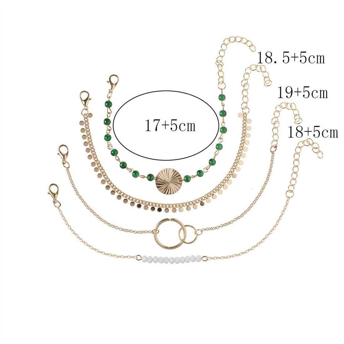 Armband Perlenarmband 4er-Set, DÖRÖY Damen Bohème-Armband Vintage Schmuck