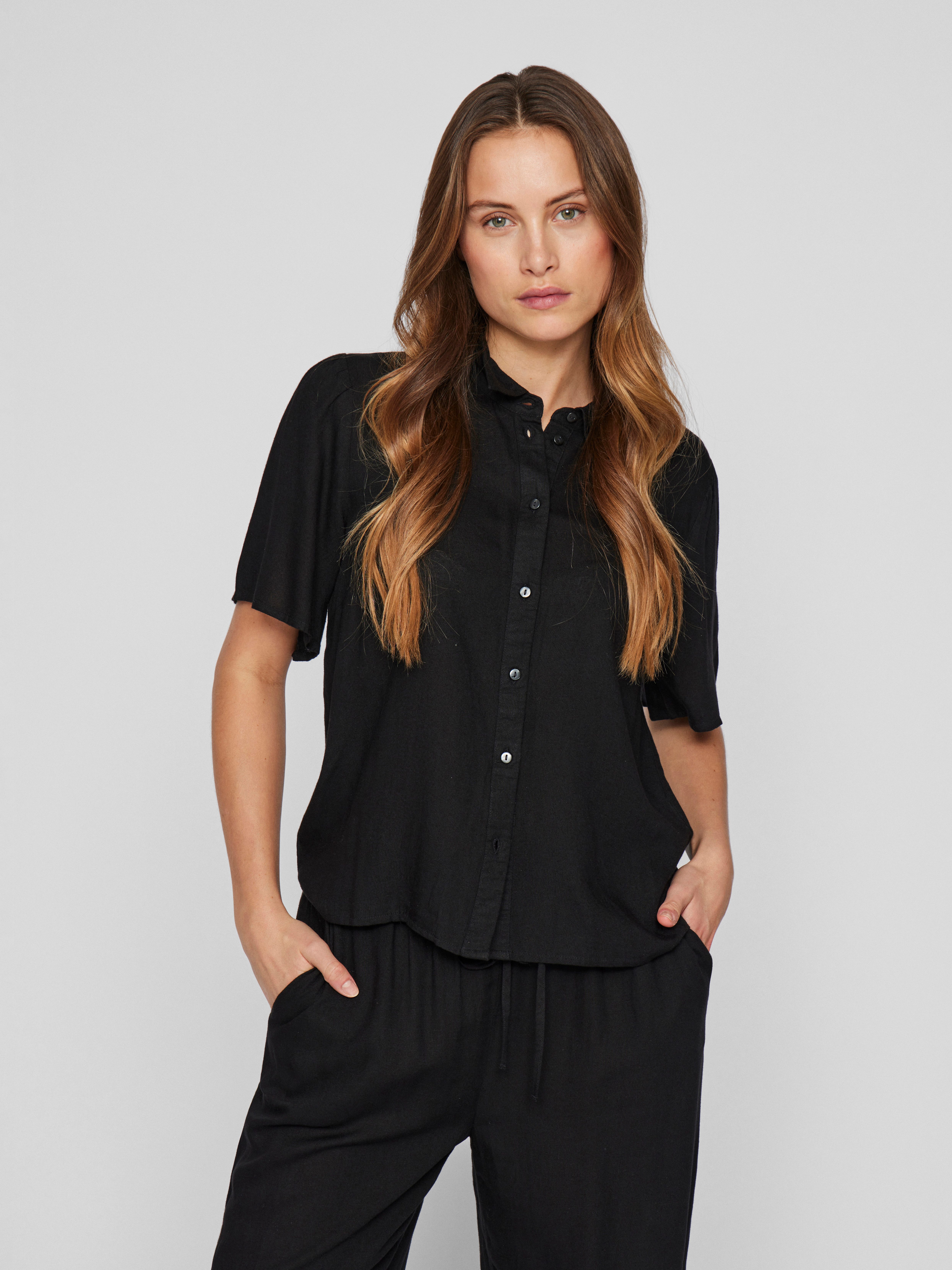 Kurzarmbluse VIPRICIL S/S NEW SHIRT - NOOS