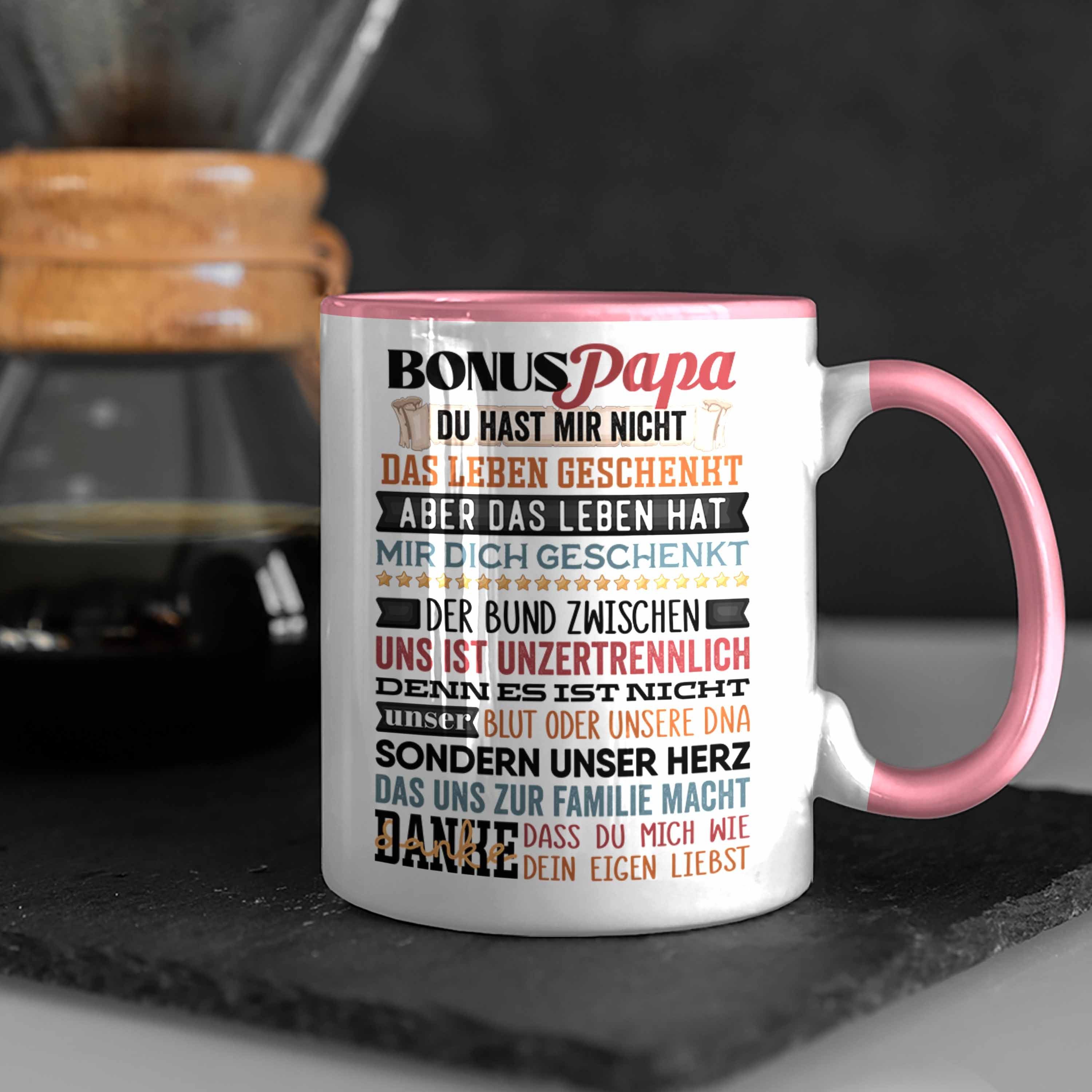 Trendation Rosa Vatert Stiefvater Tasse für Papa Tasse Bonus Geschenkidee Geschenk Stiefpapa