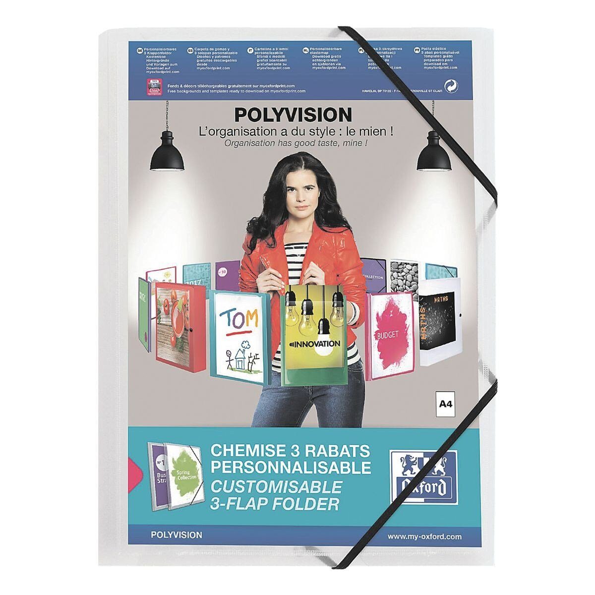 OXFORD Organisationsmappe polyvision, DIN A4, bis 50 Blatt, mit Sichttasche