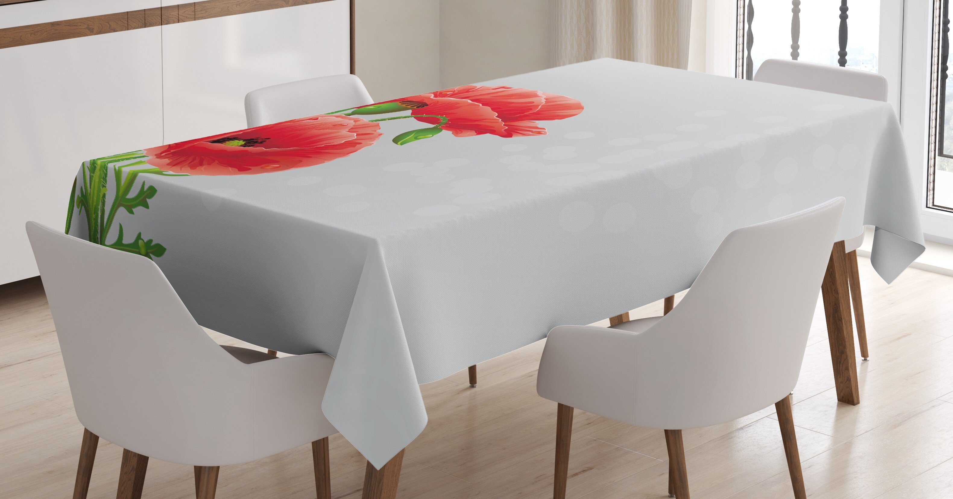 Tischdecke den Außen Waschbar Für Klare Mohn Farben, geeignet Bereich Braut Farbfest Abakuhaus Romantische Frische