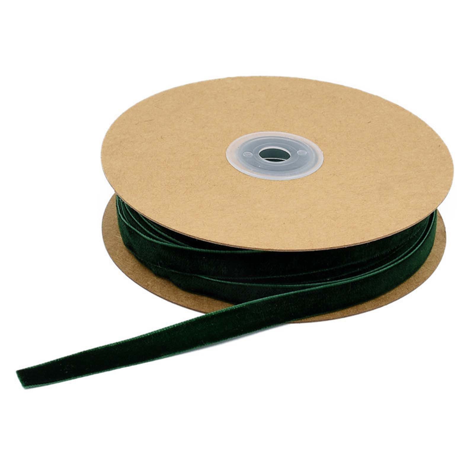 maDDma Samtband 20m Samtband 10mm Dekoband Stoffband Geschenkband Farbwahl, dunkelgrün