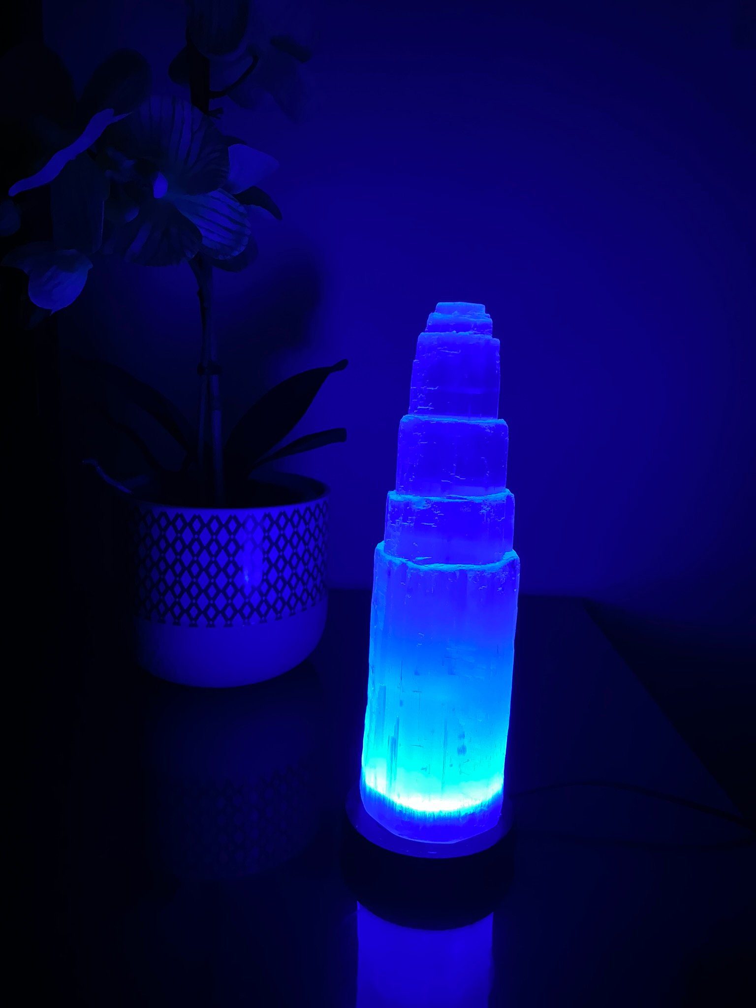 Heimtex LED tischleuchte lampe Kristall Farbwechsel Nachttischlampe Selenite Turm Lampe Tischlampe