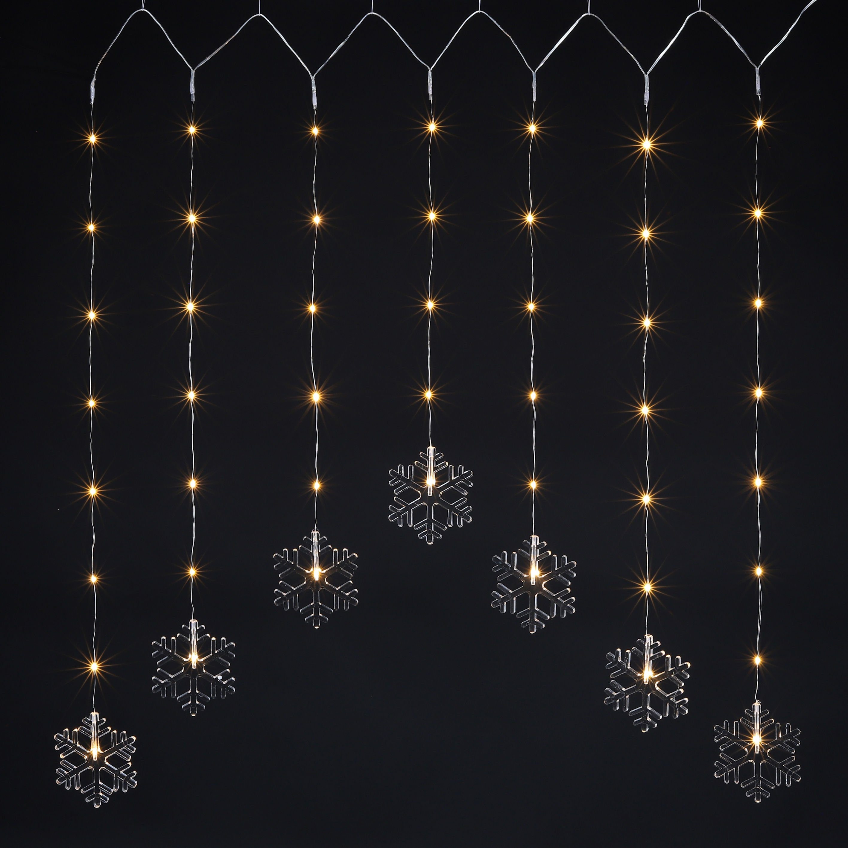 Spetebo Lichtervorhang LED Lichtervorhang Schneeflocke warm günstig online kaufen