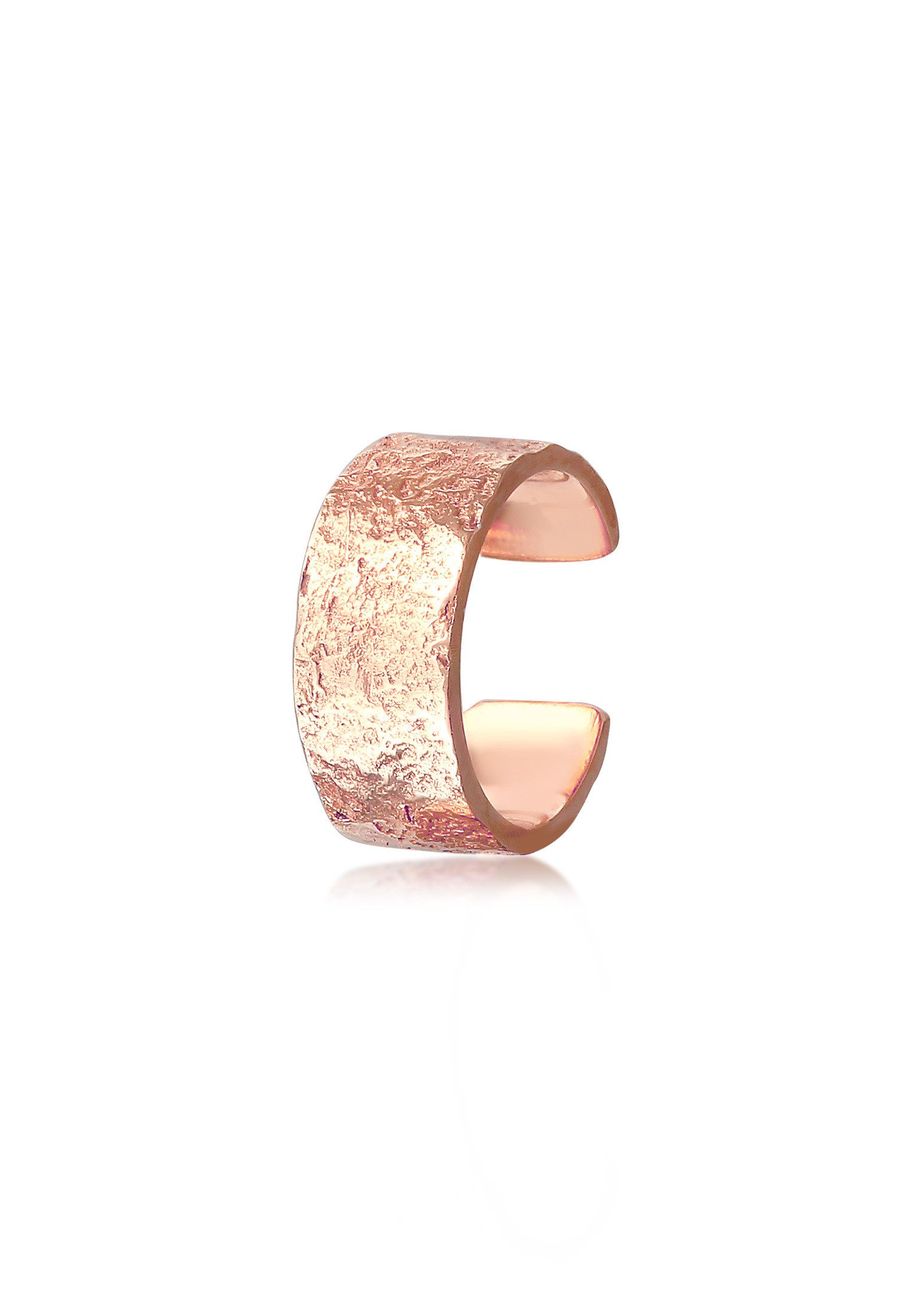 Elli Ohrklemme Earcuff Breit Basic Gehämmert 925 Silber