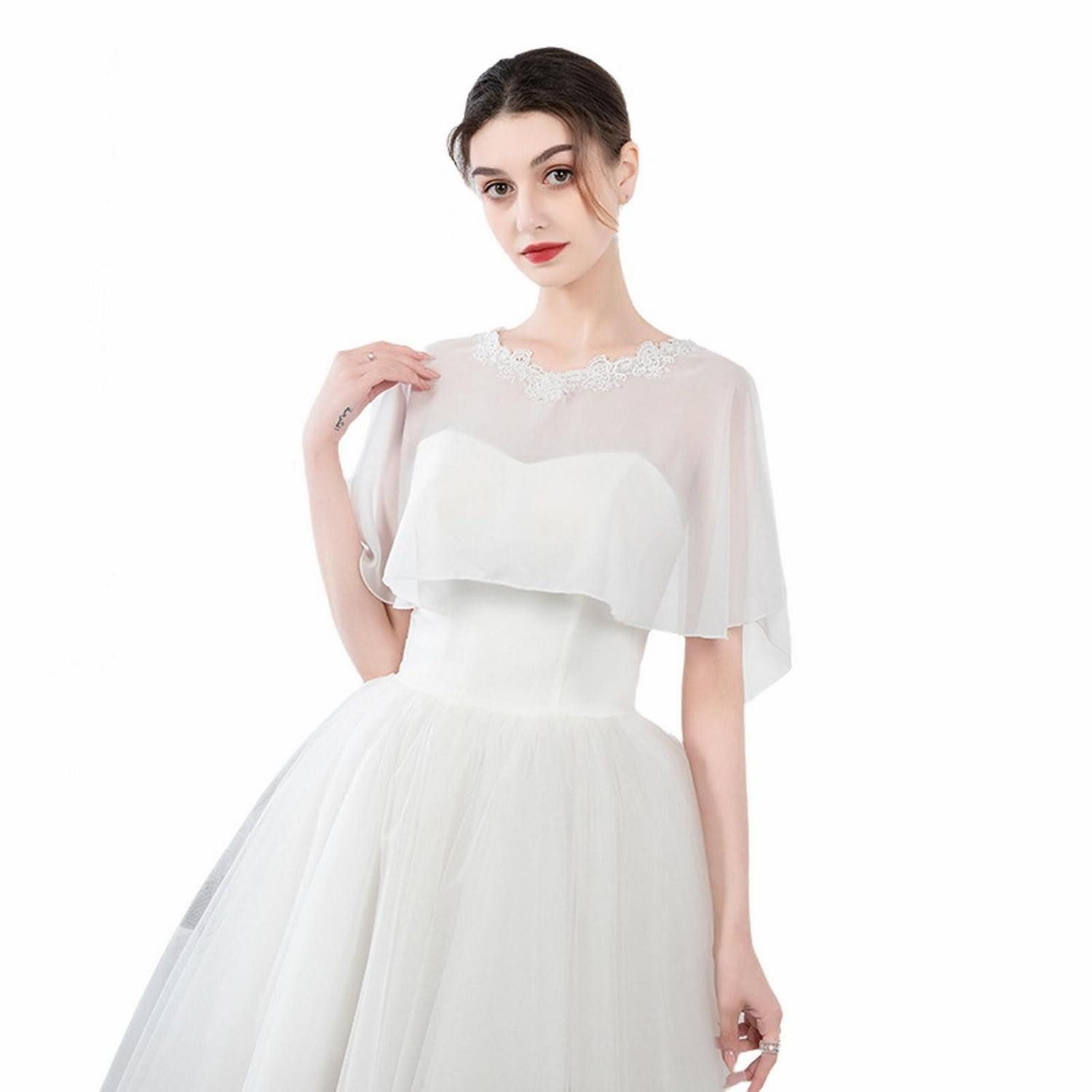 LuxusKollektion Chiffontuch Damen Schal Chiffon Stola Weiß Elegant, (1-St)